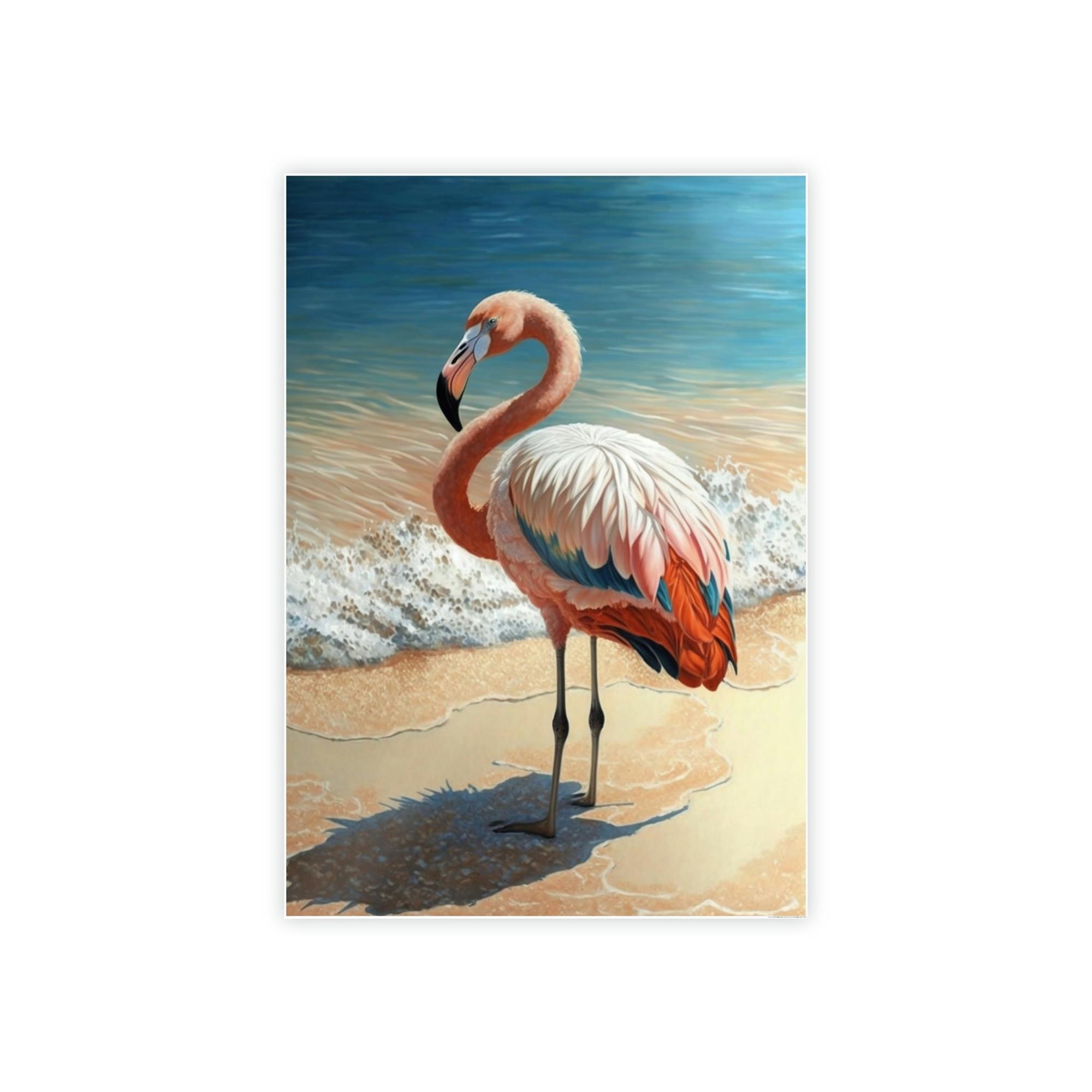 Flamingos A Splash of Pink: A Canvas of Flamingos and Coastal Charm