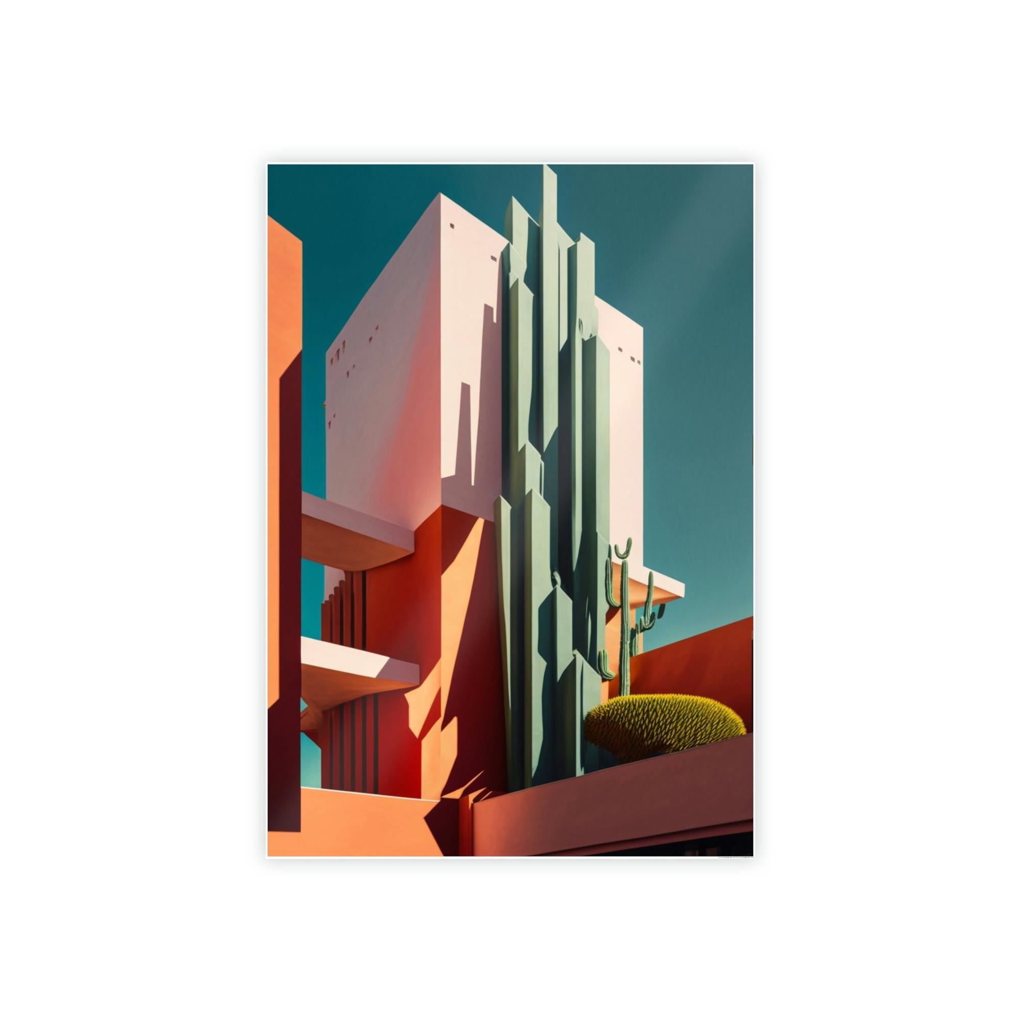 Abstract Architecture Urban Geometry on Natural Canvas & Poster: Art Print of Modern Architecture