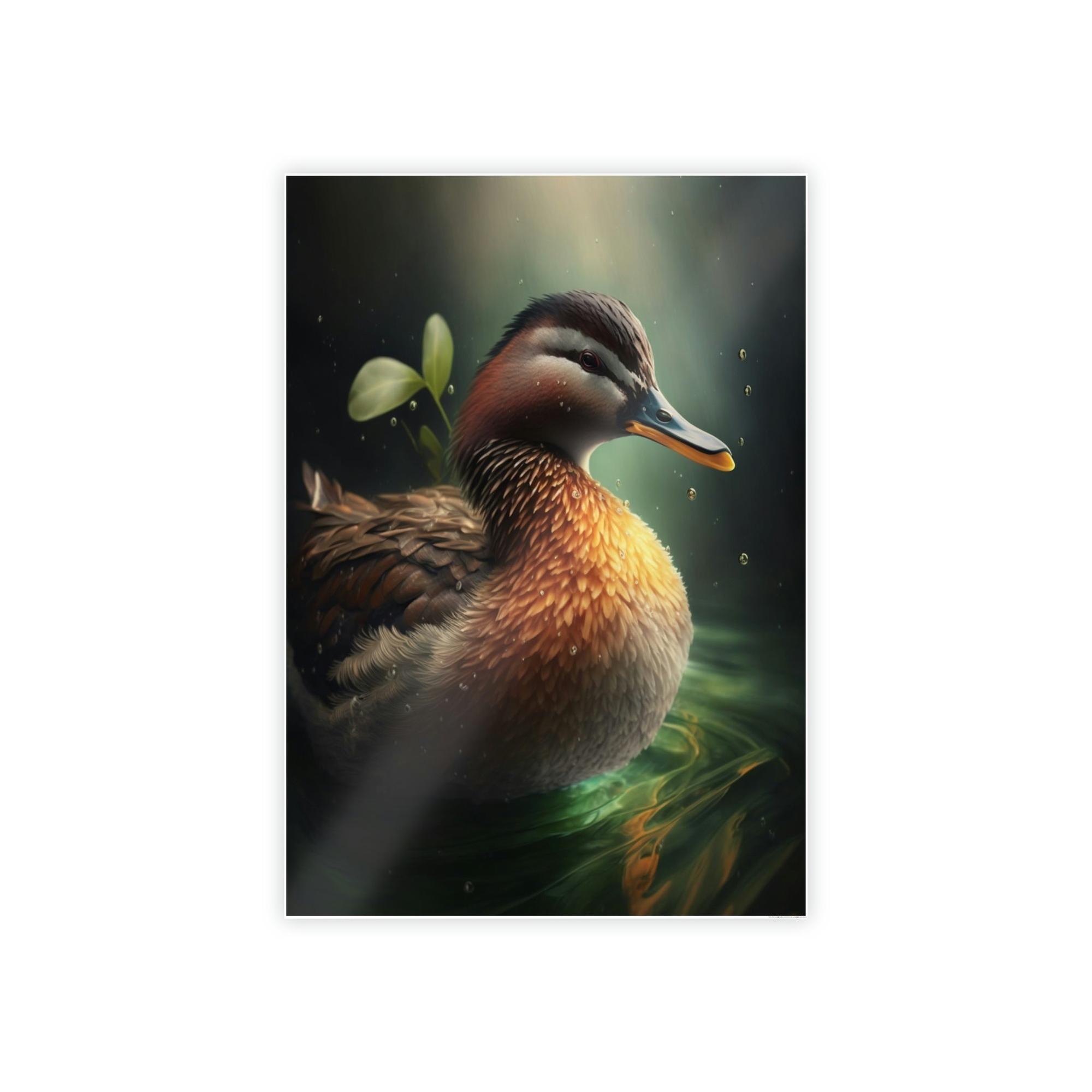 Ducks Graceful Waterfowl: A Painting of Duck in Motion
