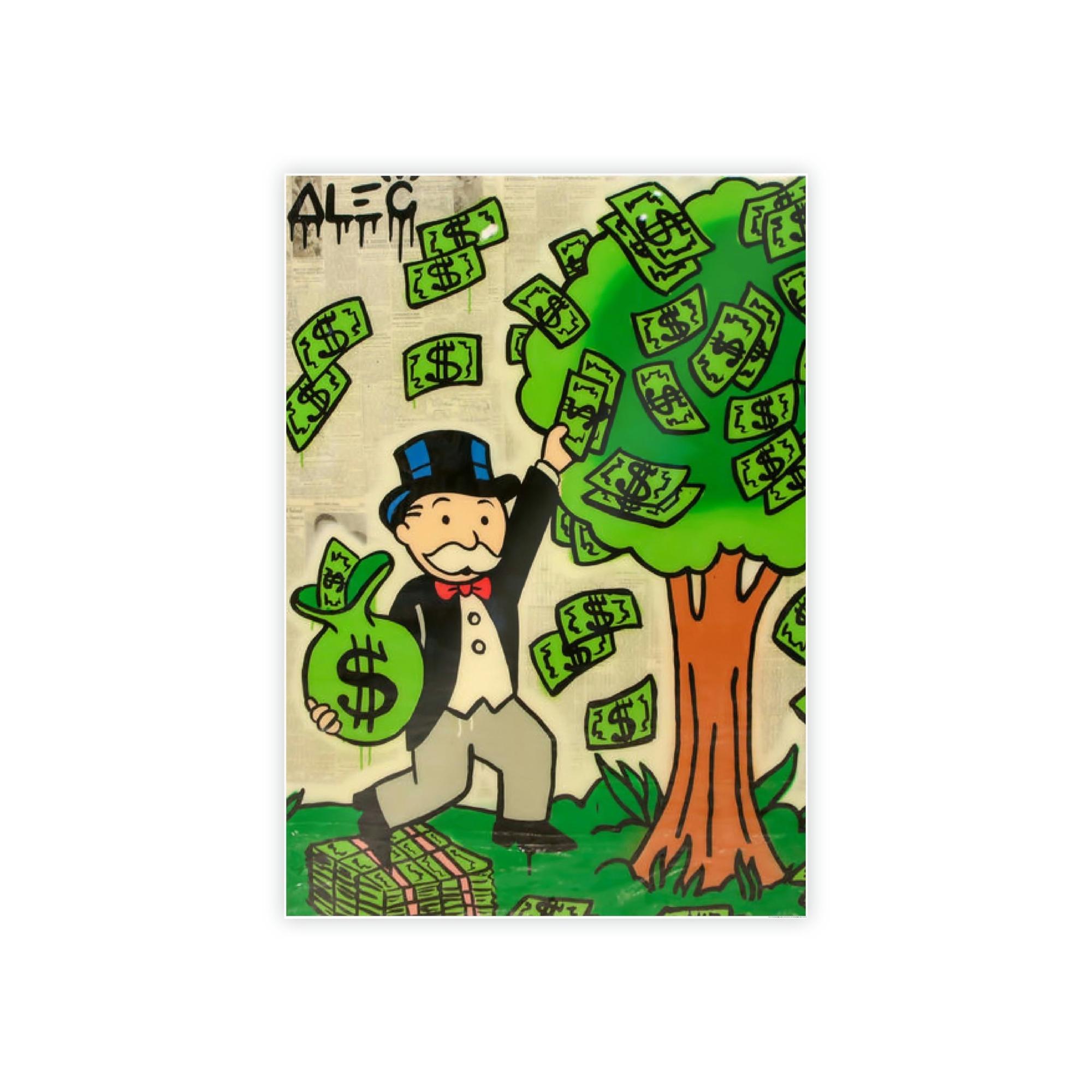 Monopoly & Motivation Colorful Urban Expression: Alec Monopoly on Canvas and Framed Poster