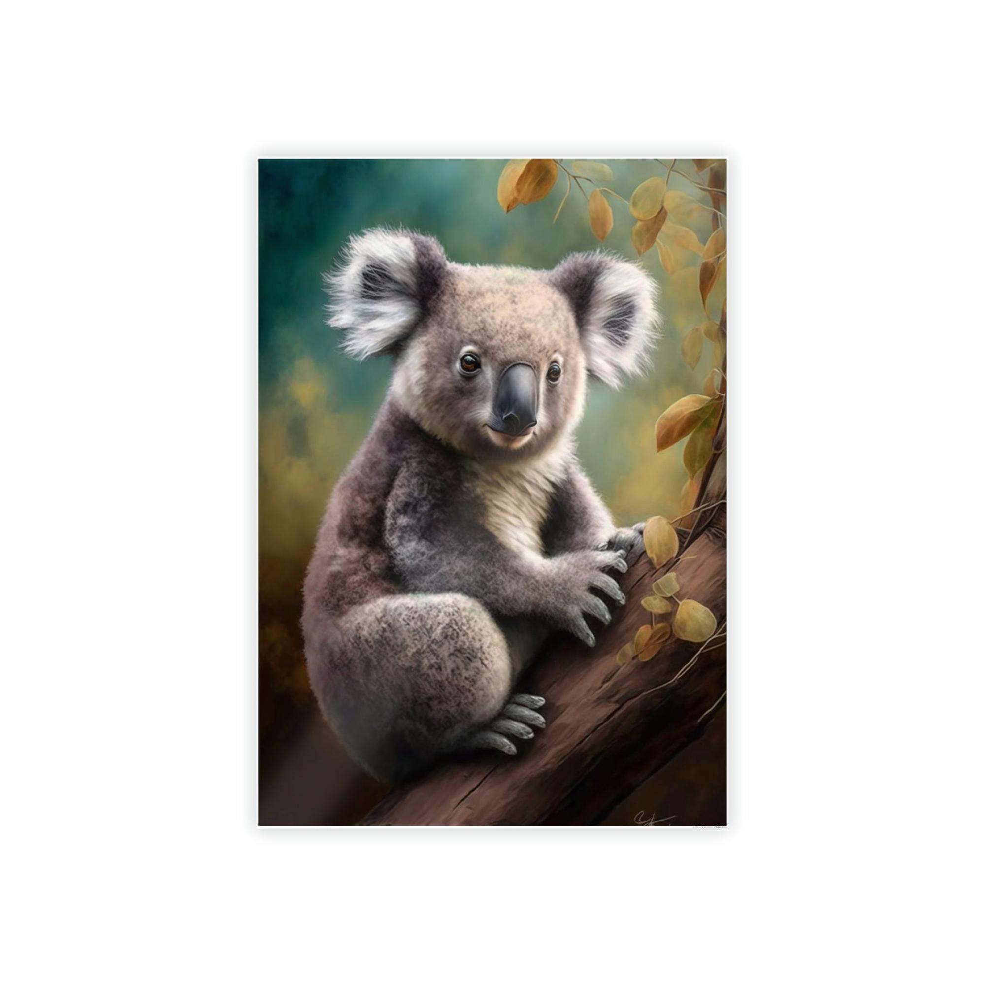 Koalas A Peaceful Moment in the Eucalyptus Forest: A Koala Painting on Canvas