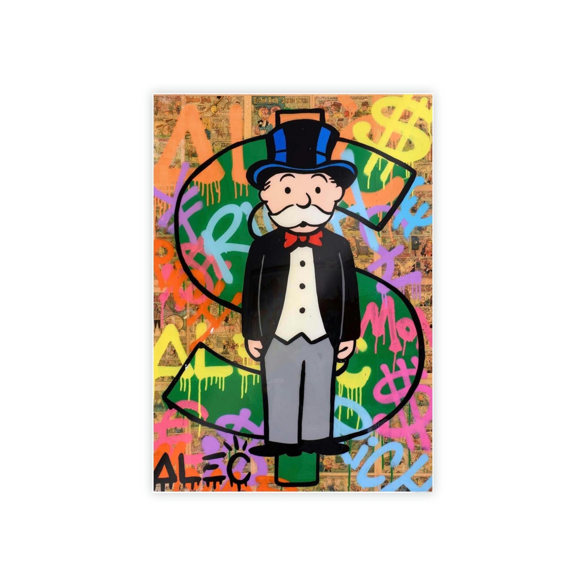 Monopoly & Motivation Monopoly Madness: Alec Monopoly Inspired Canvas and Poster Print for Art Enthusiasts