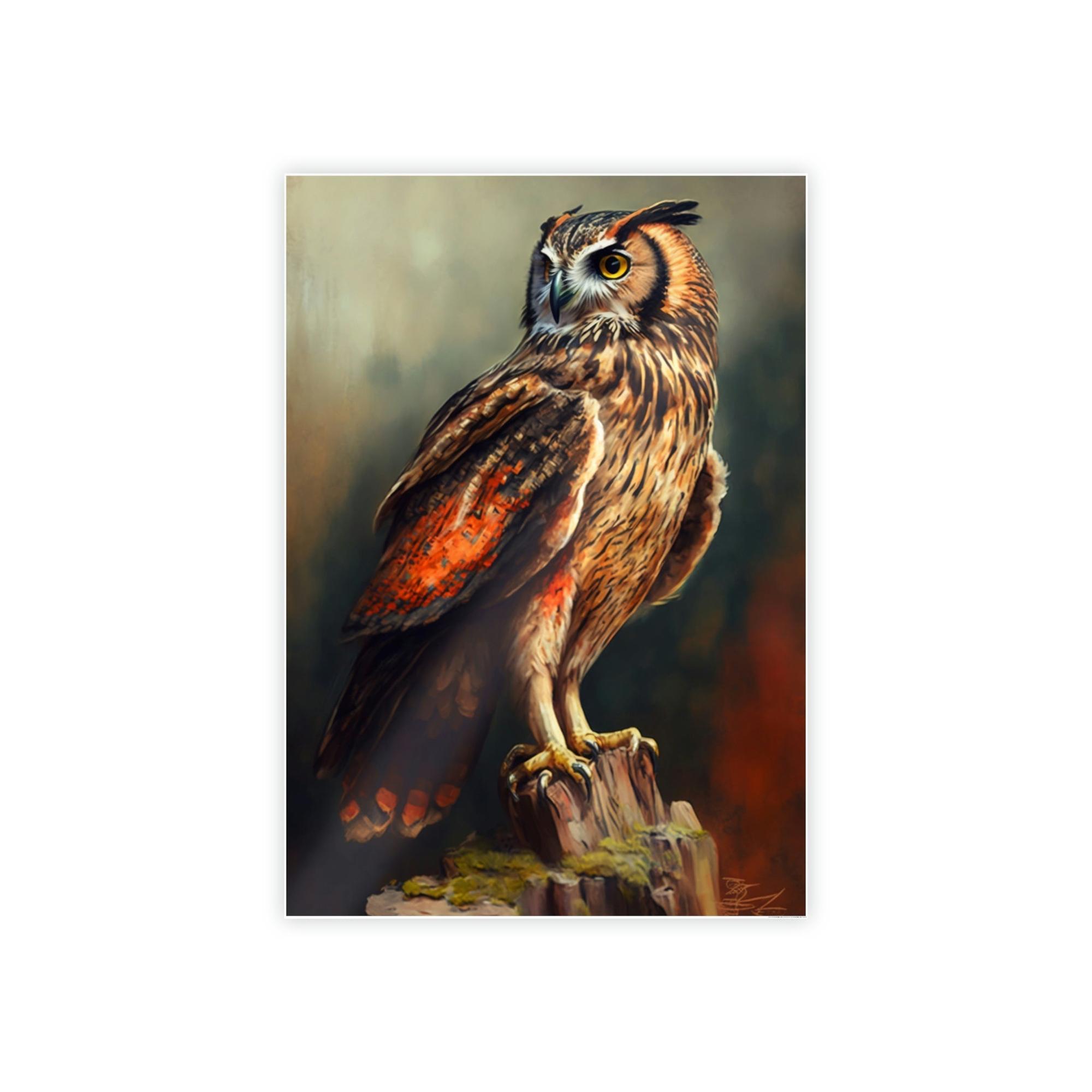 Owls The Owl's Gaze: A Painting on Canvas