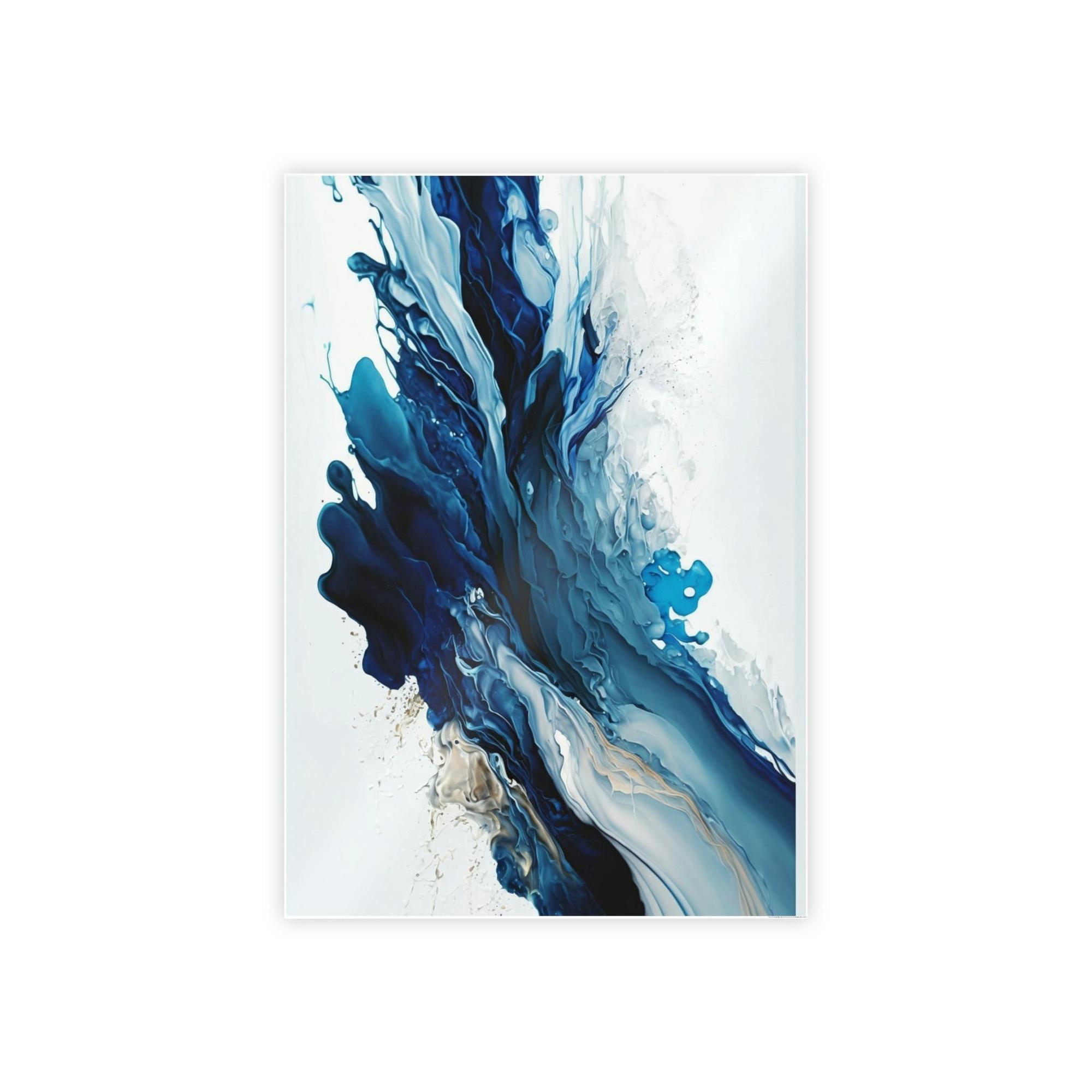 Blue Abstract Canvas Art Blue Harmony: A Framed Poster & Canvas Print of a Blue and White Abstract Artwork