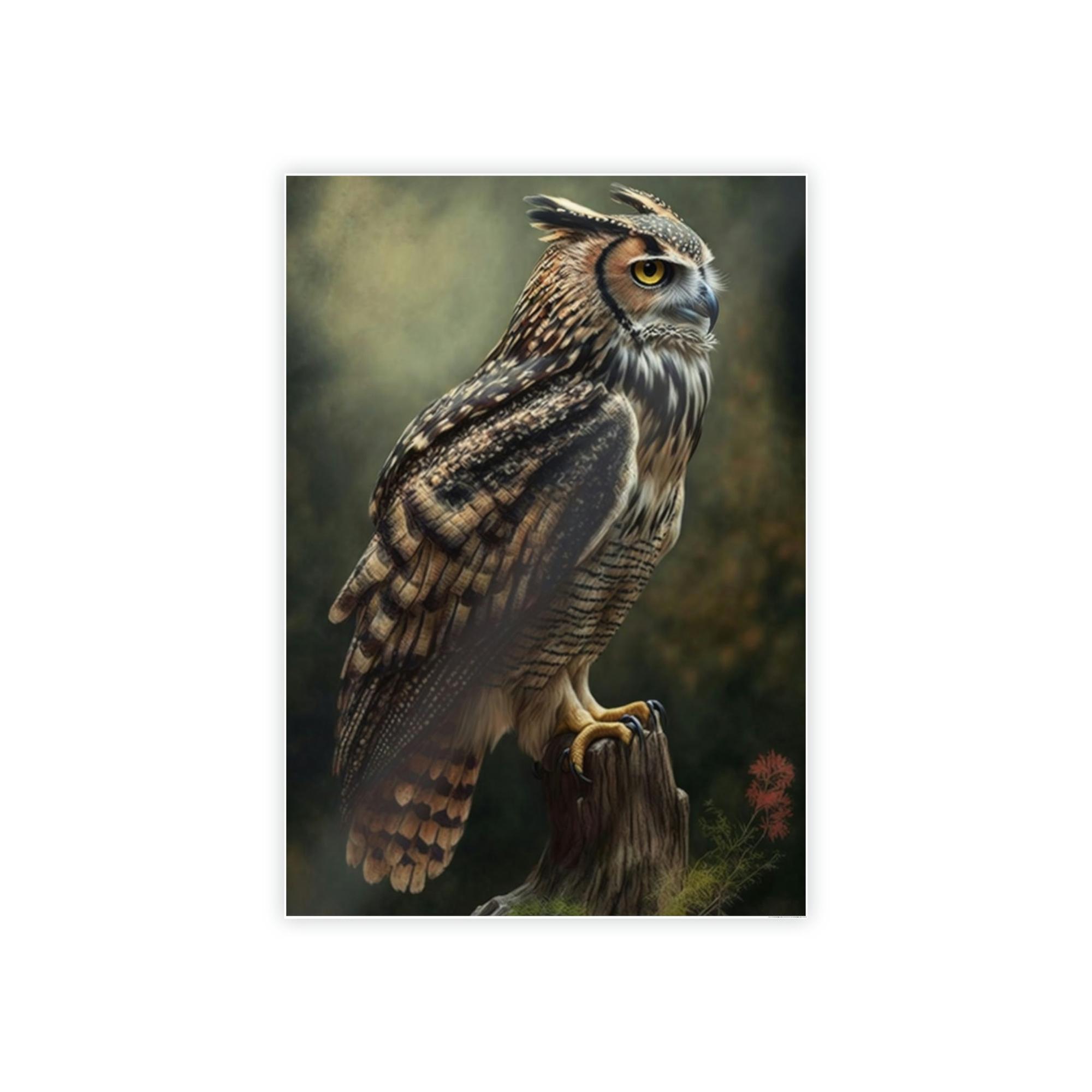 Owls Eyes of the Forest: A Painting of an Owl in its Habitat