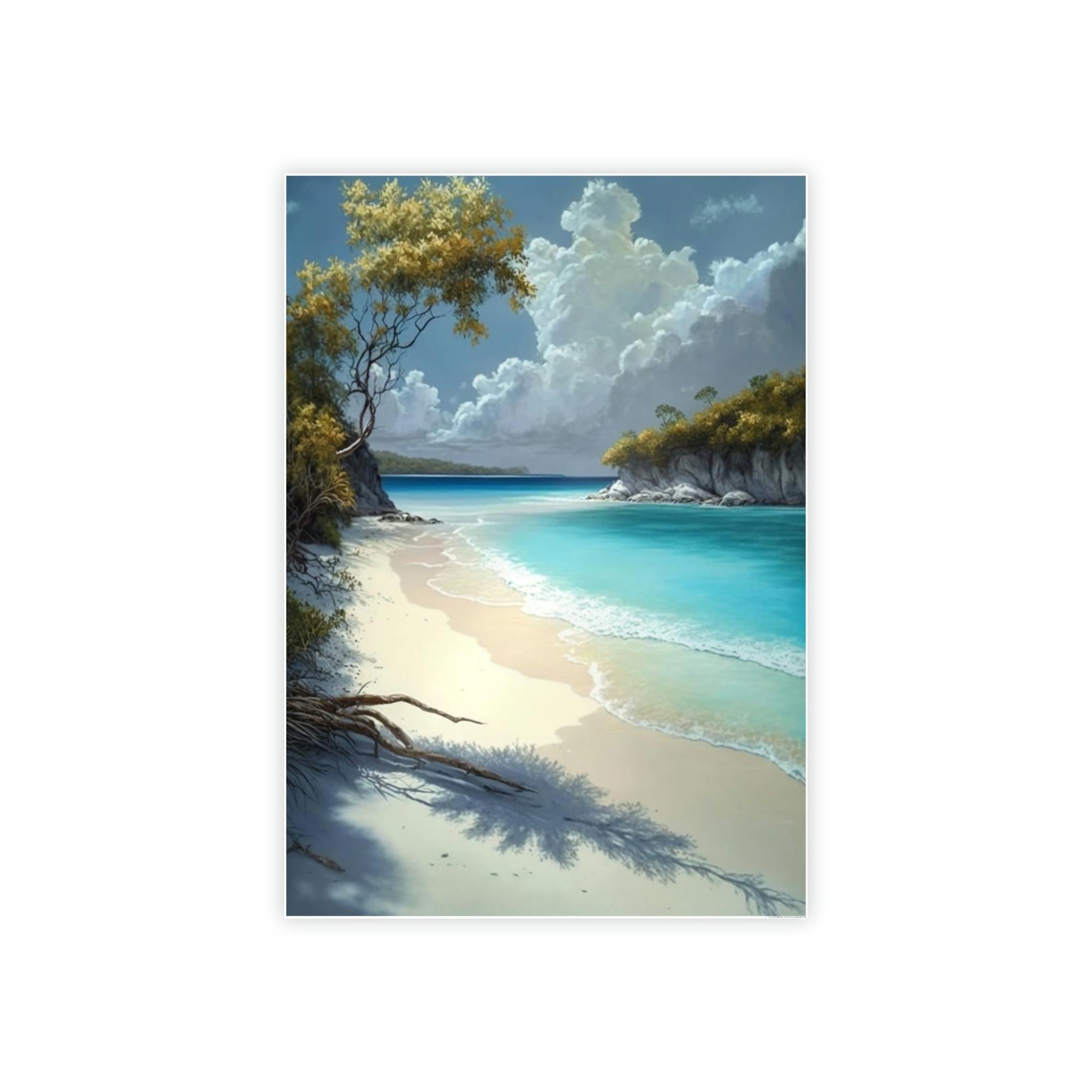 Caribbean Beach Sun-Kissed Sands: Caribbean Beach Framed Posters and Wall Decor