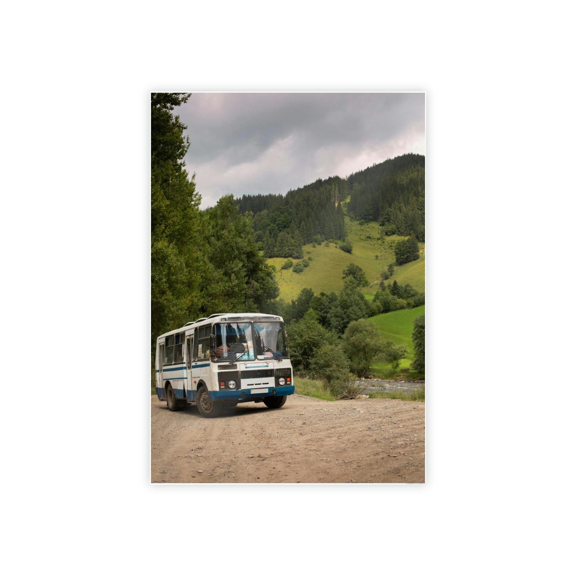 Bus The Joyful Journey: Bus Travel Canvas Art for Wanderers