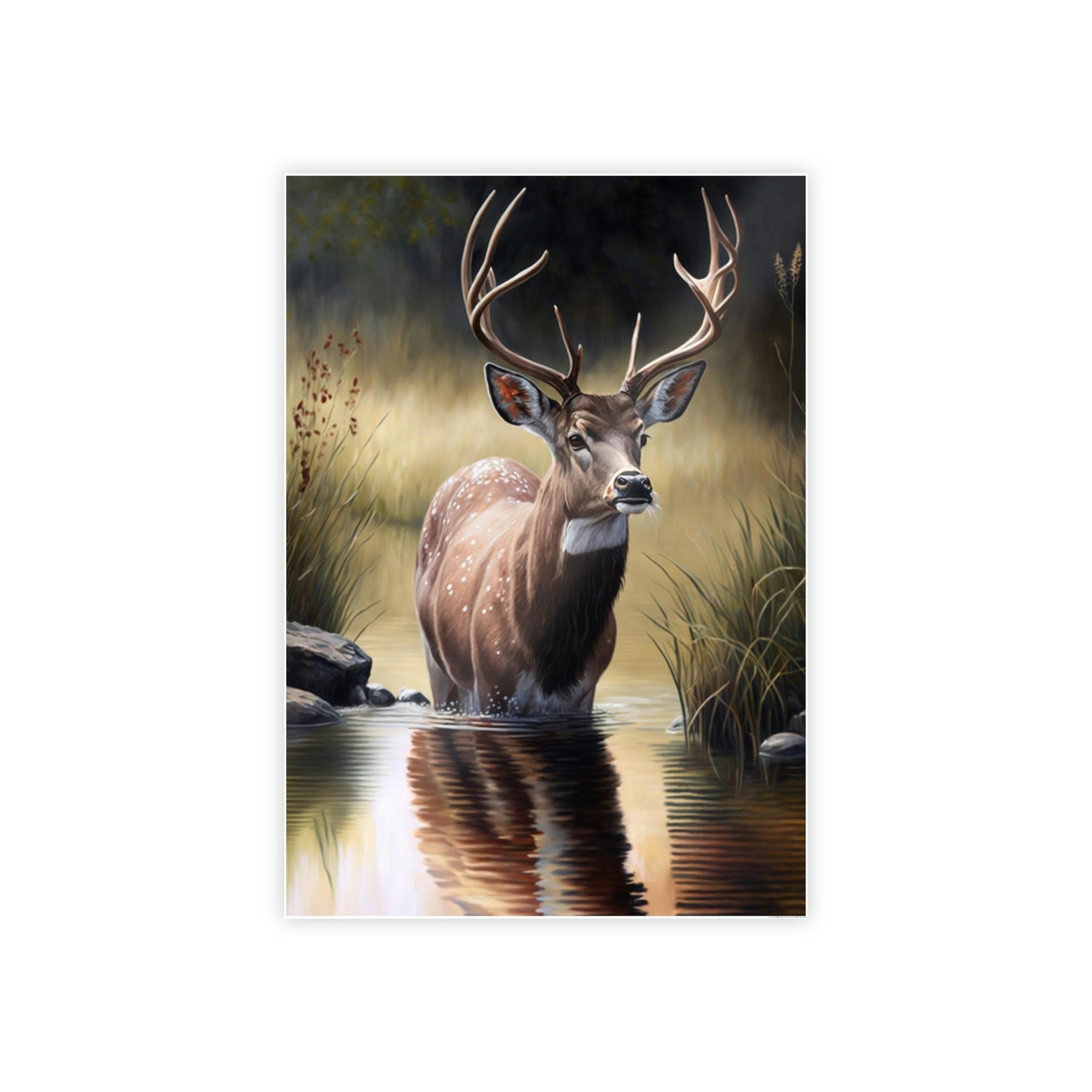 Deers Deer Vision: A Canvas Rustic Landscape