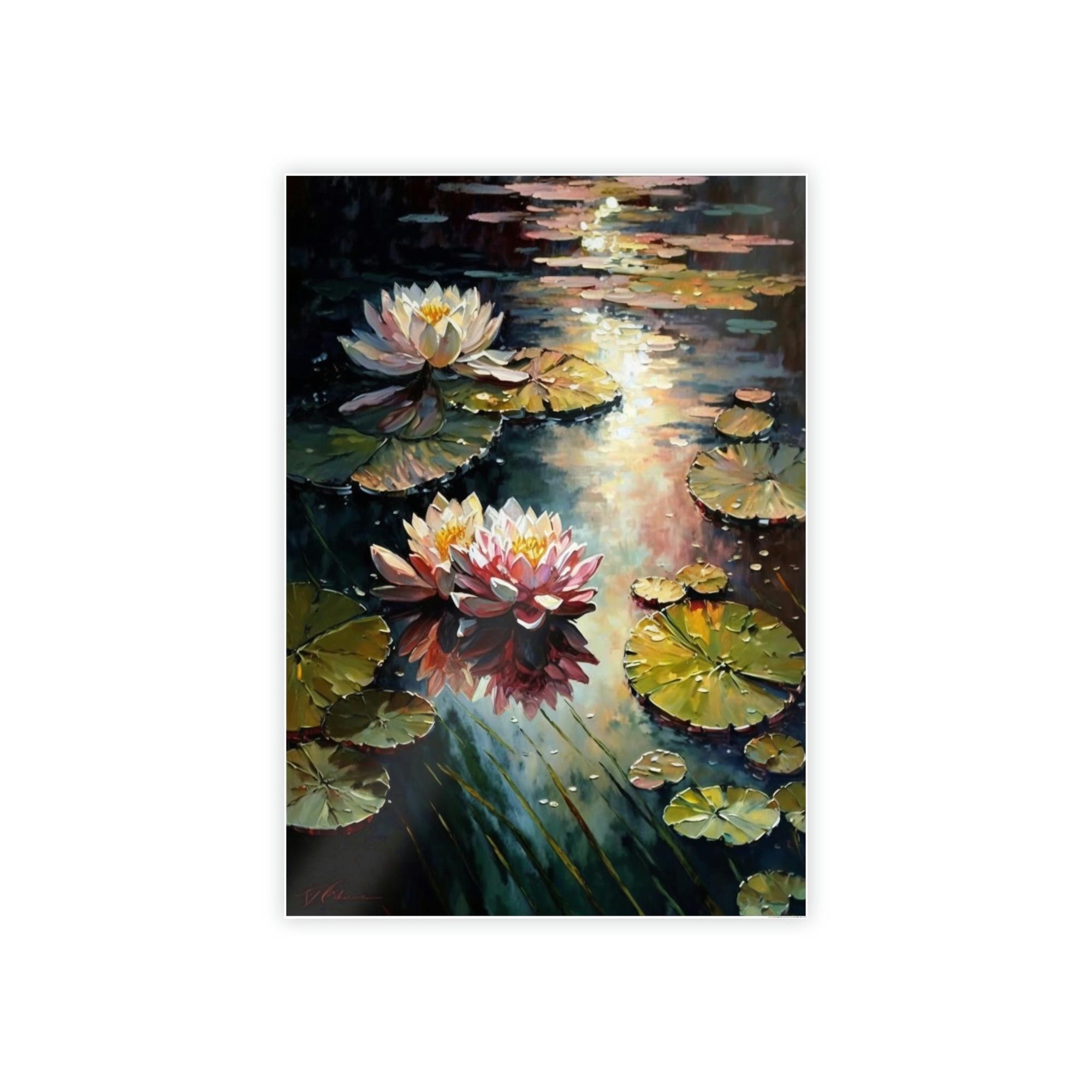 Lilies & Waterlily A Symphony of Colors: A Painting of Vibrant Waterlilies