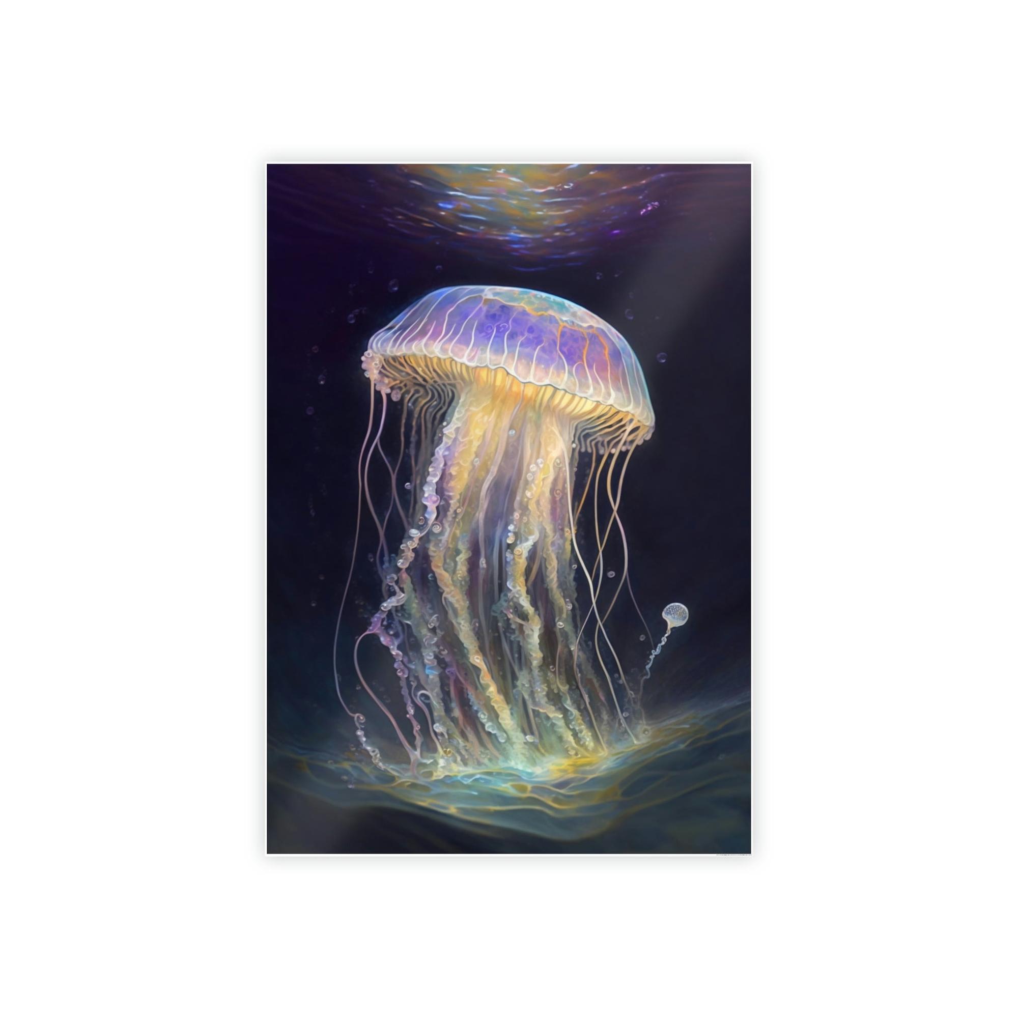 Jellyfishs Mesmerizing Ocean Life: Artistic Print on Canvas Featuring Jellyfishes