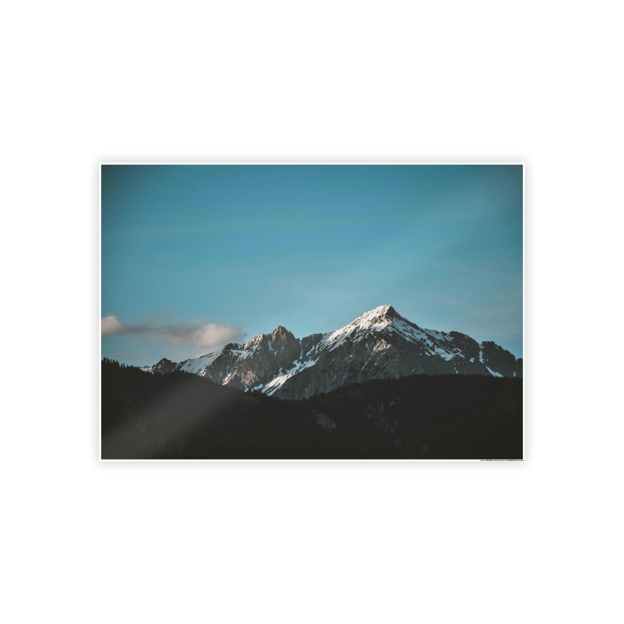 Mountains Majestic Peaks: Natural Canvas and Framed Poster of Mountain Ranges
