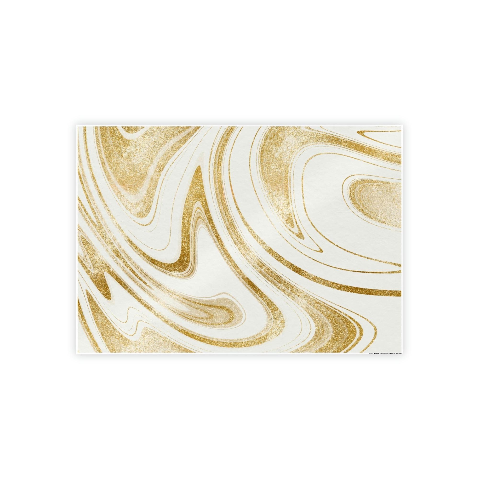 Gold Abstract Art Touch of Opulence: Gold Abstract Wall Art on Framed Poster & Canvas