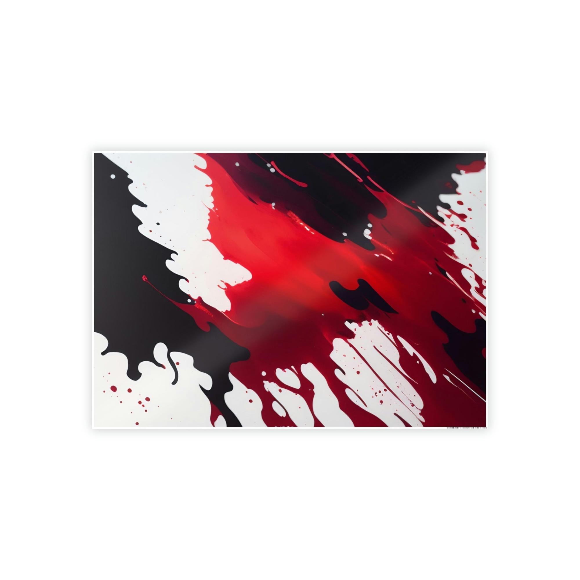 Red Abstract Art Bold and Striking: Red Abstract Canvas and Framed Poster