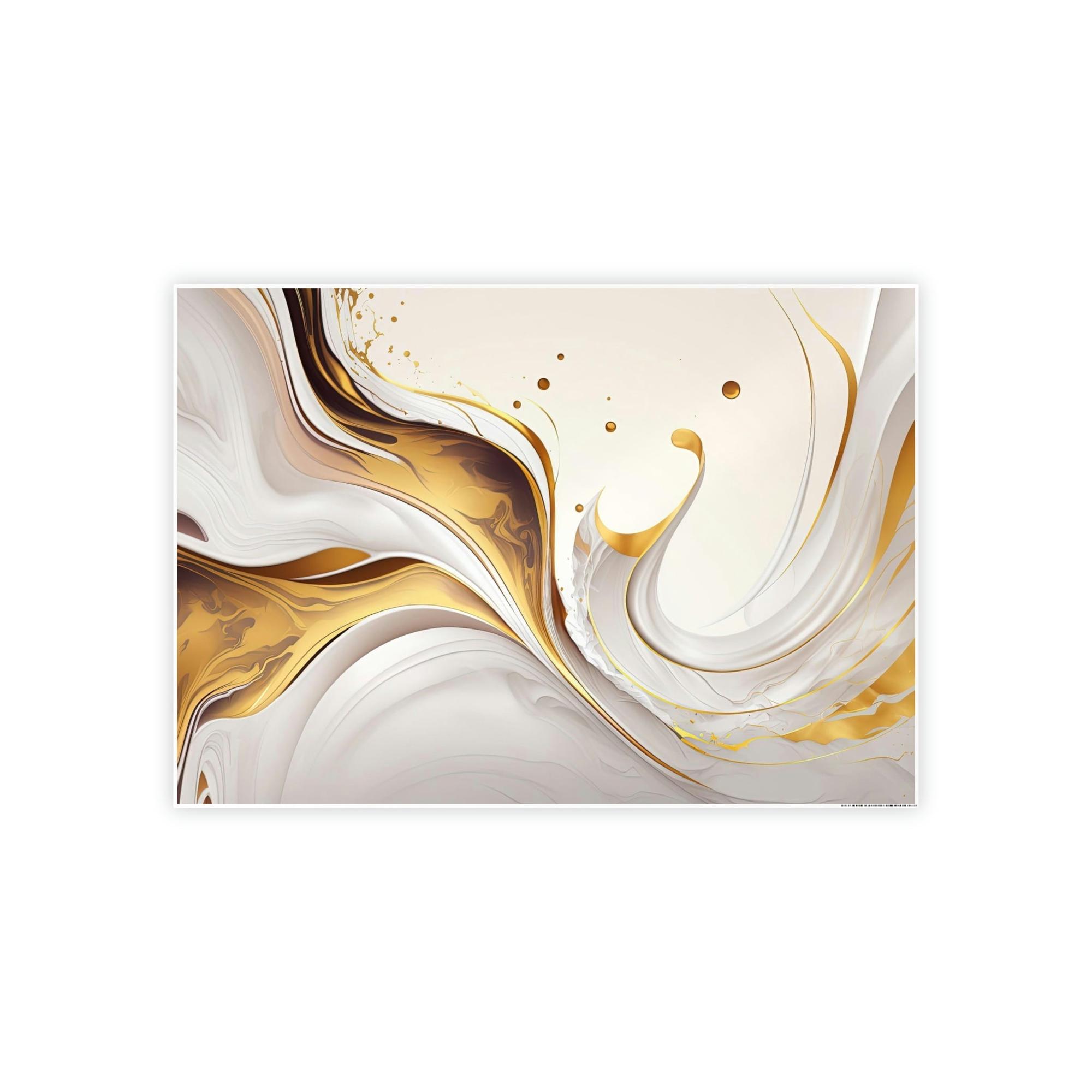 Gold Abstract Art Golden Melodies: Harmonious Gold Abstract Wall Art Print