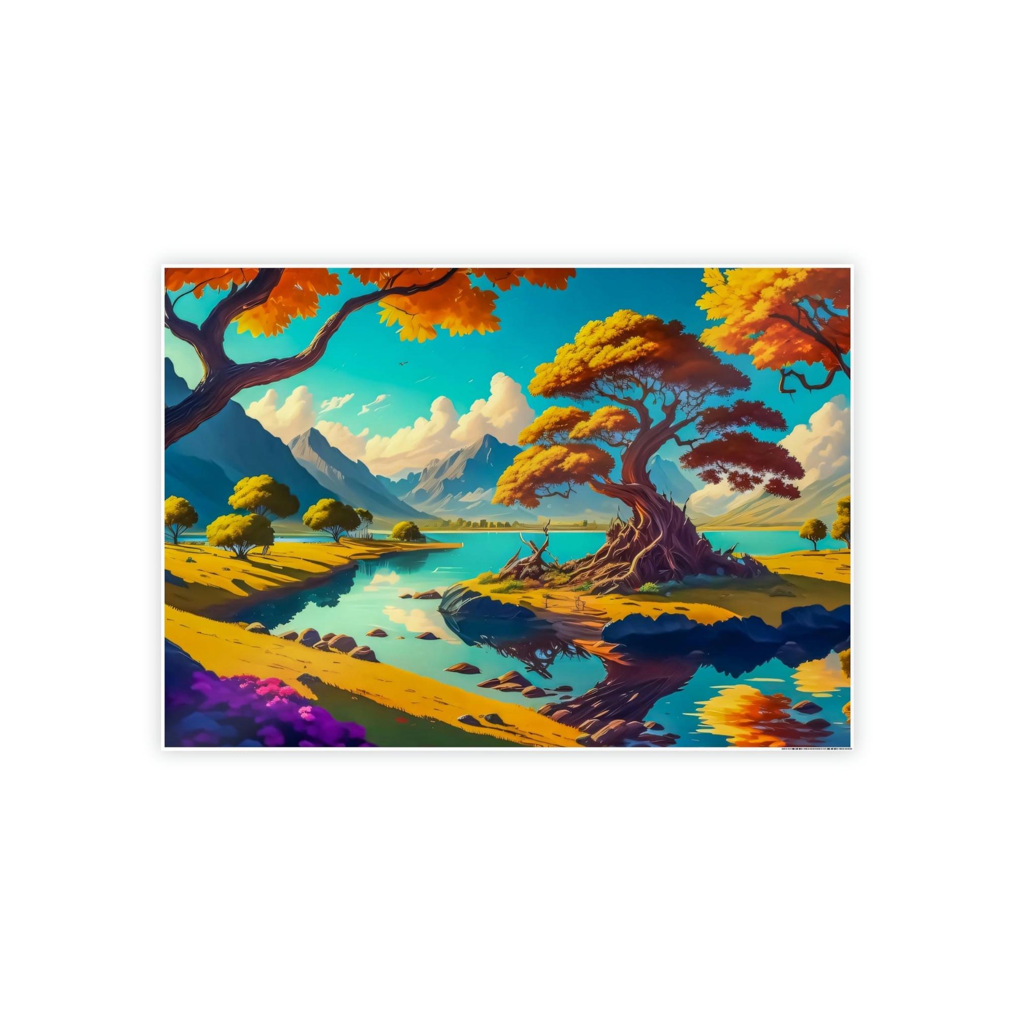 Lakes And Rivers Nature's Aqua Palette: Artful Canvas and Poster Print of Lakes and Rivers