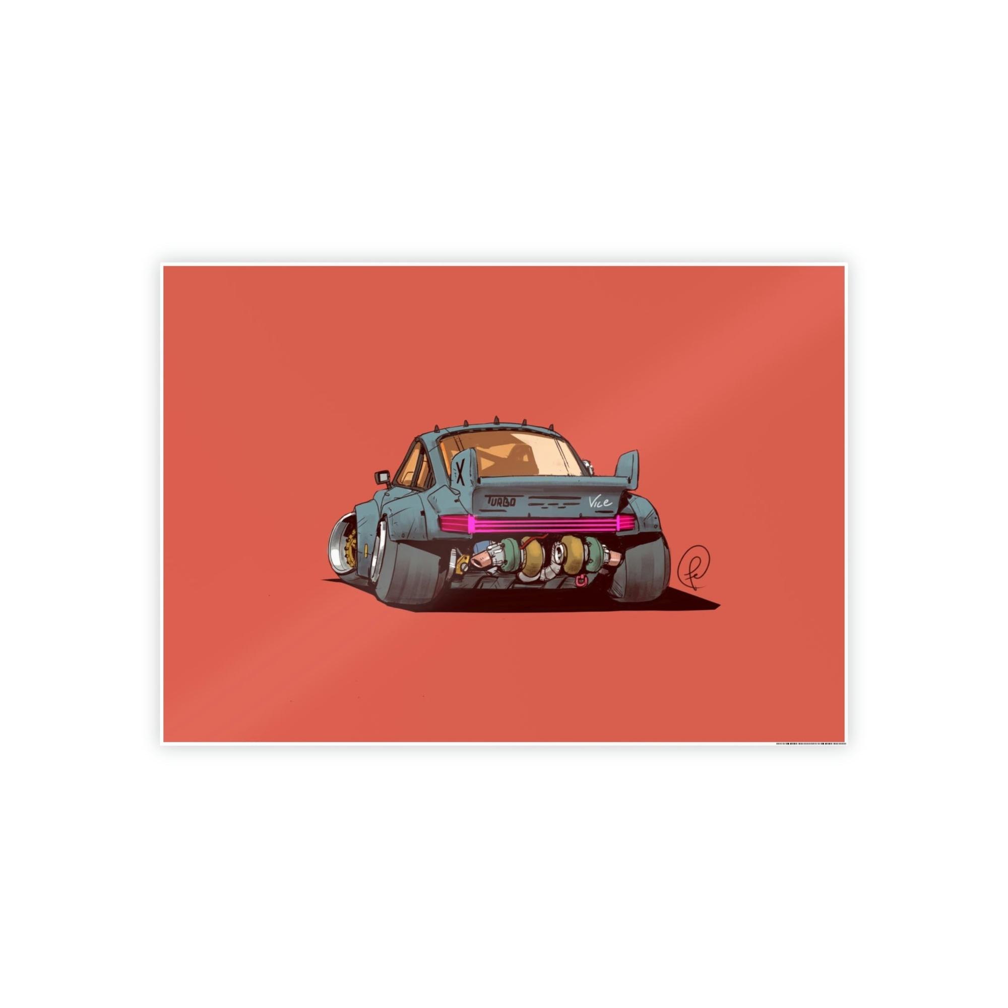Porsche Vintage Porsche Essence: Poster Print on Framed Canvas