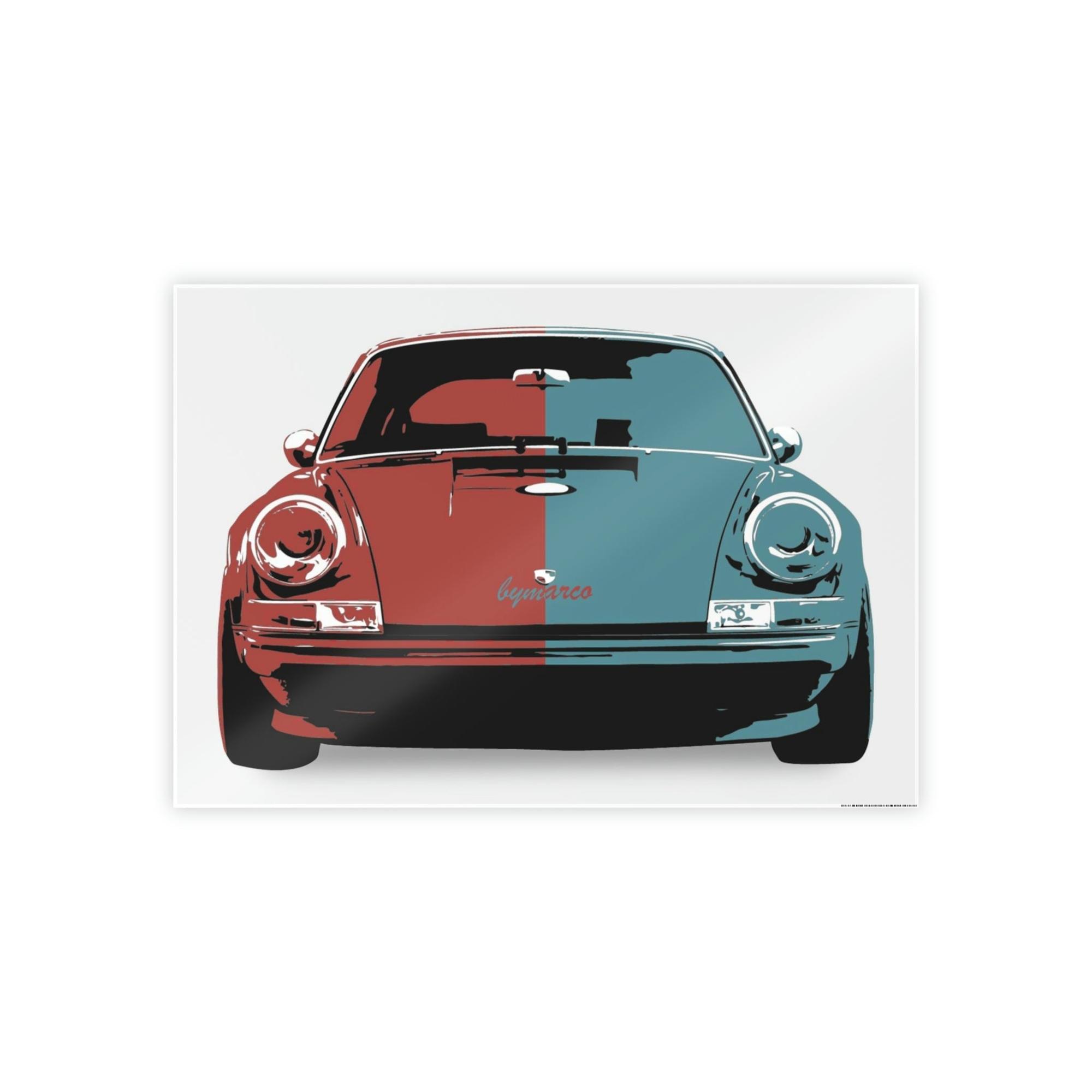 Porsche Abstract Porsche Beauty: Natural Canvas and Framed Prints