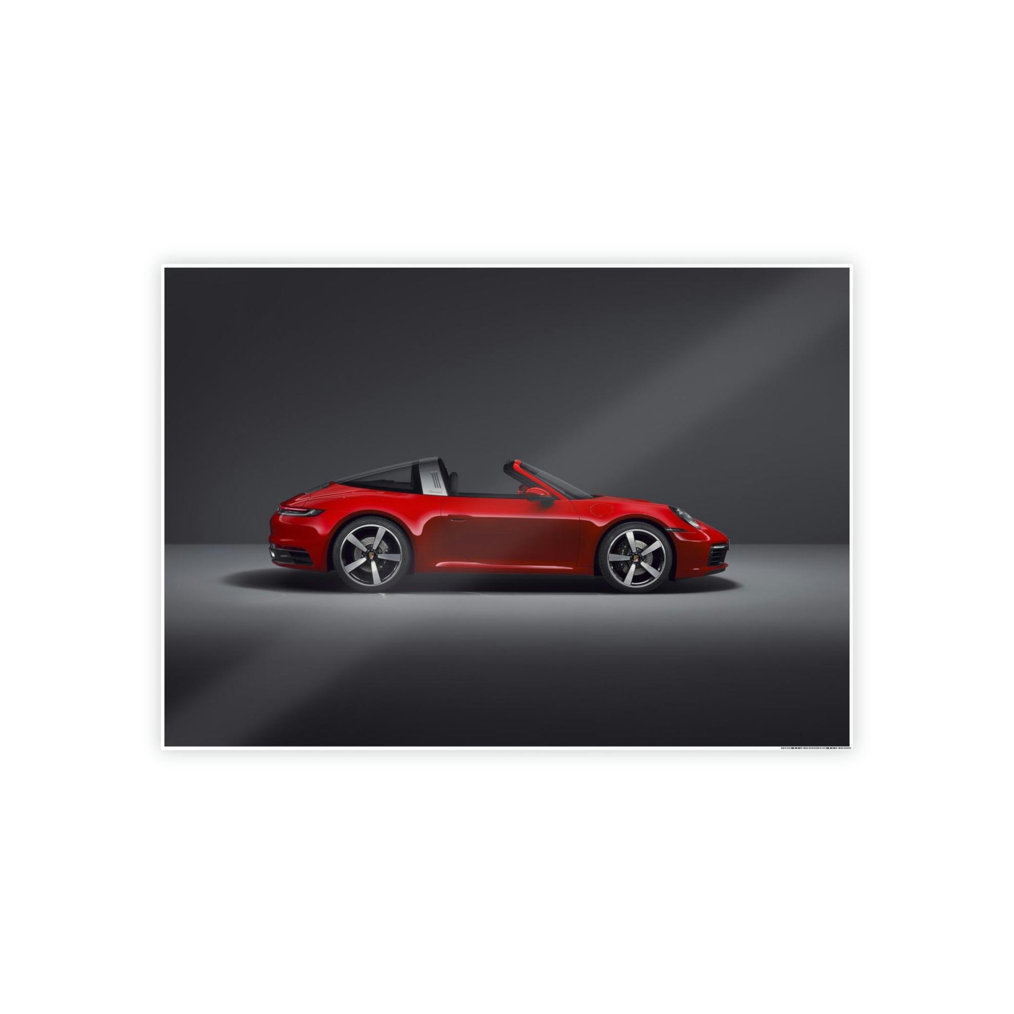 Porsche Ravishing Red: Canvas Wall Art Print of a Sleek and Stylish Red Porsche