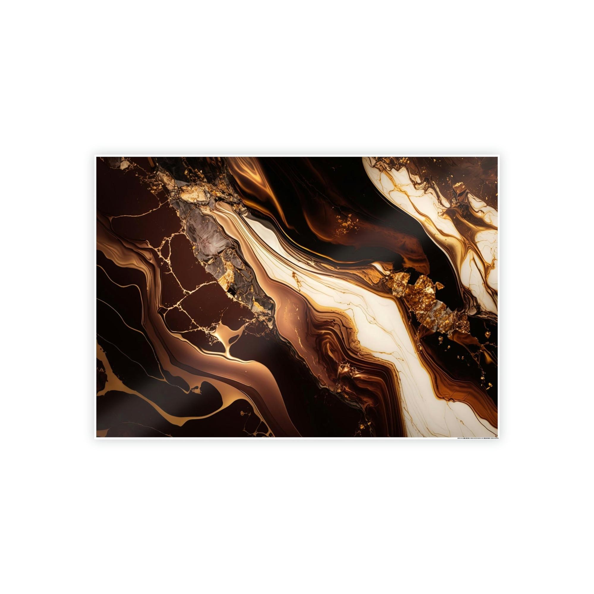Gold Abstract Art Shimmering Masterpiece: Gold Abstract Wall Art on Canvas & Poster