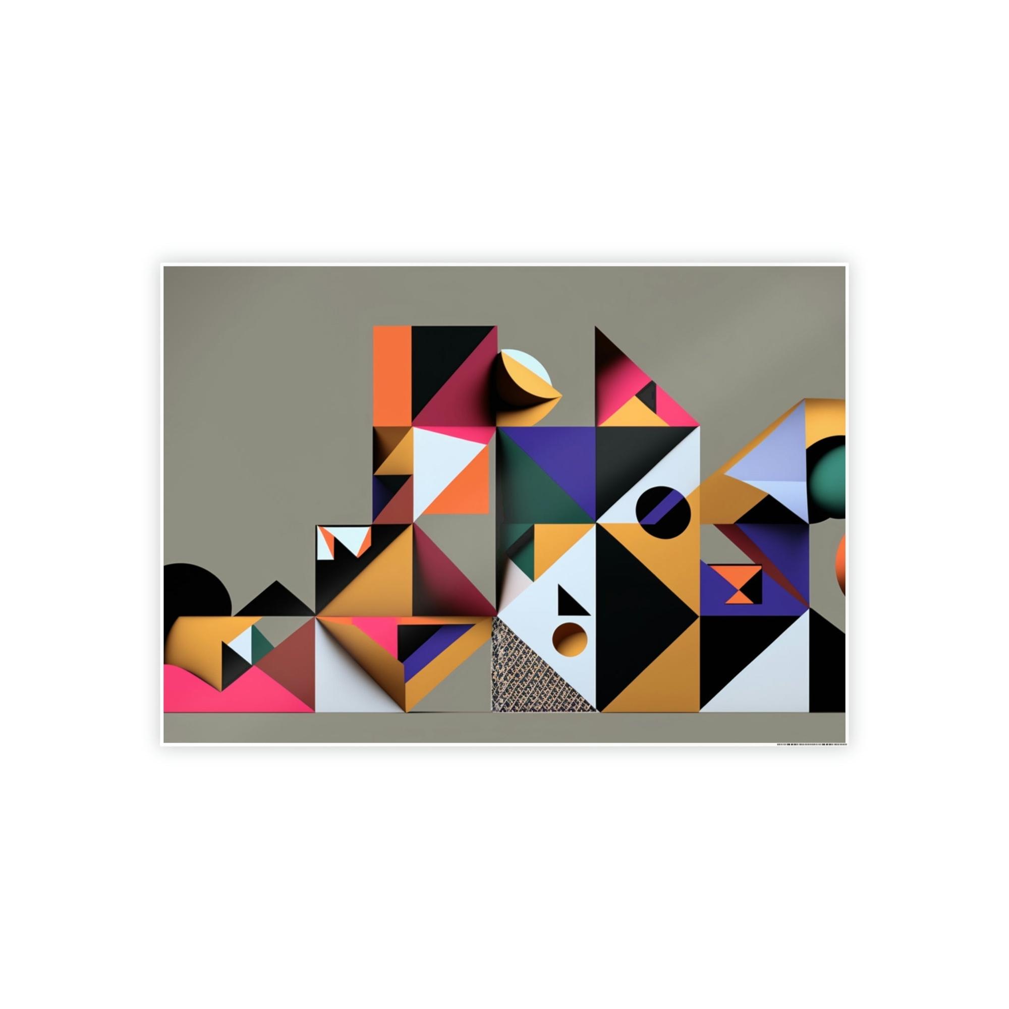 Abstract Geometric Framed Poster & Canvas of Abstract Symmetry: A Kaleidoscope of Colors