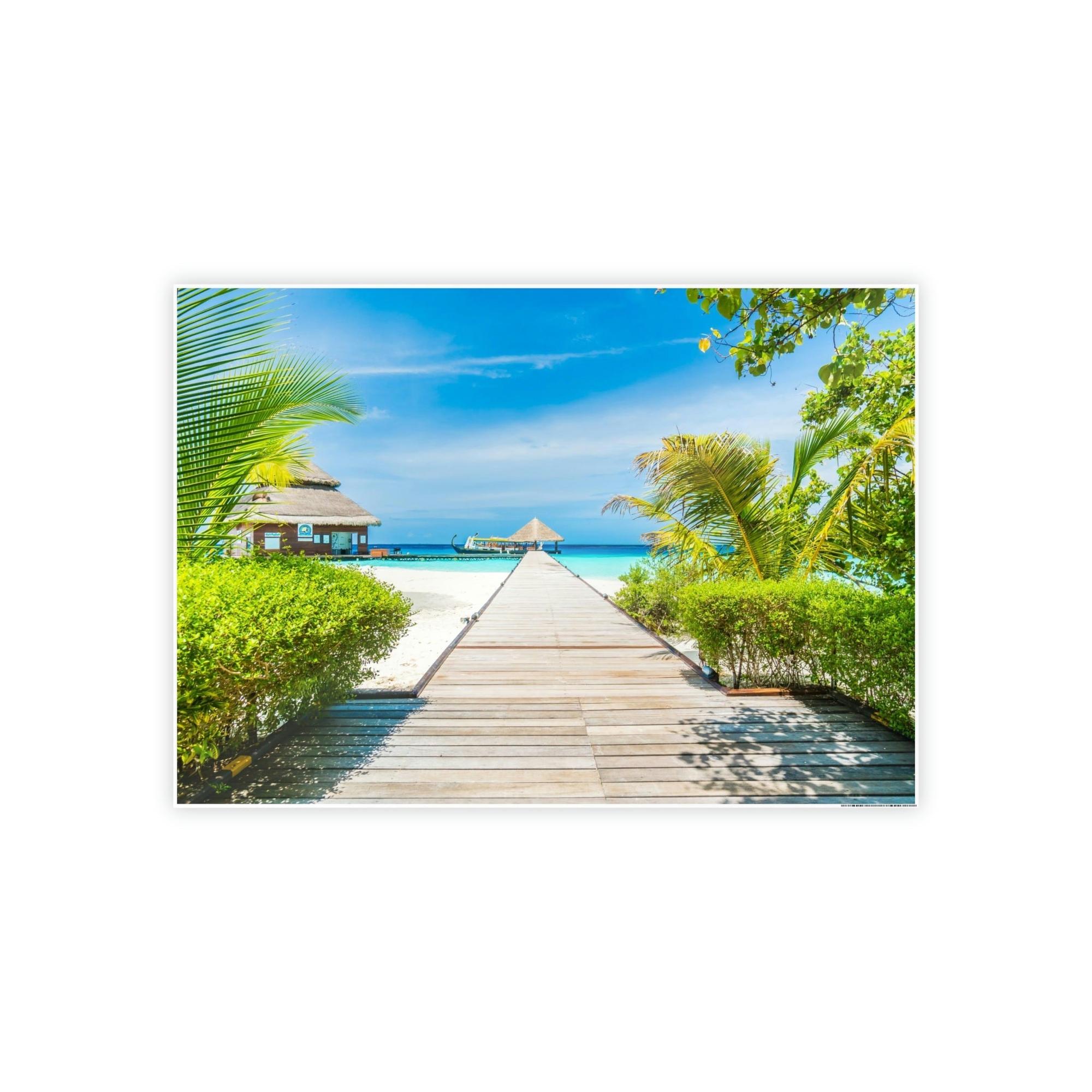 Island Beach Island Hues: Canvas Wall Art of a Colorful Island Beach on a High-Quality Print