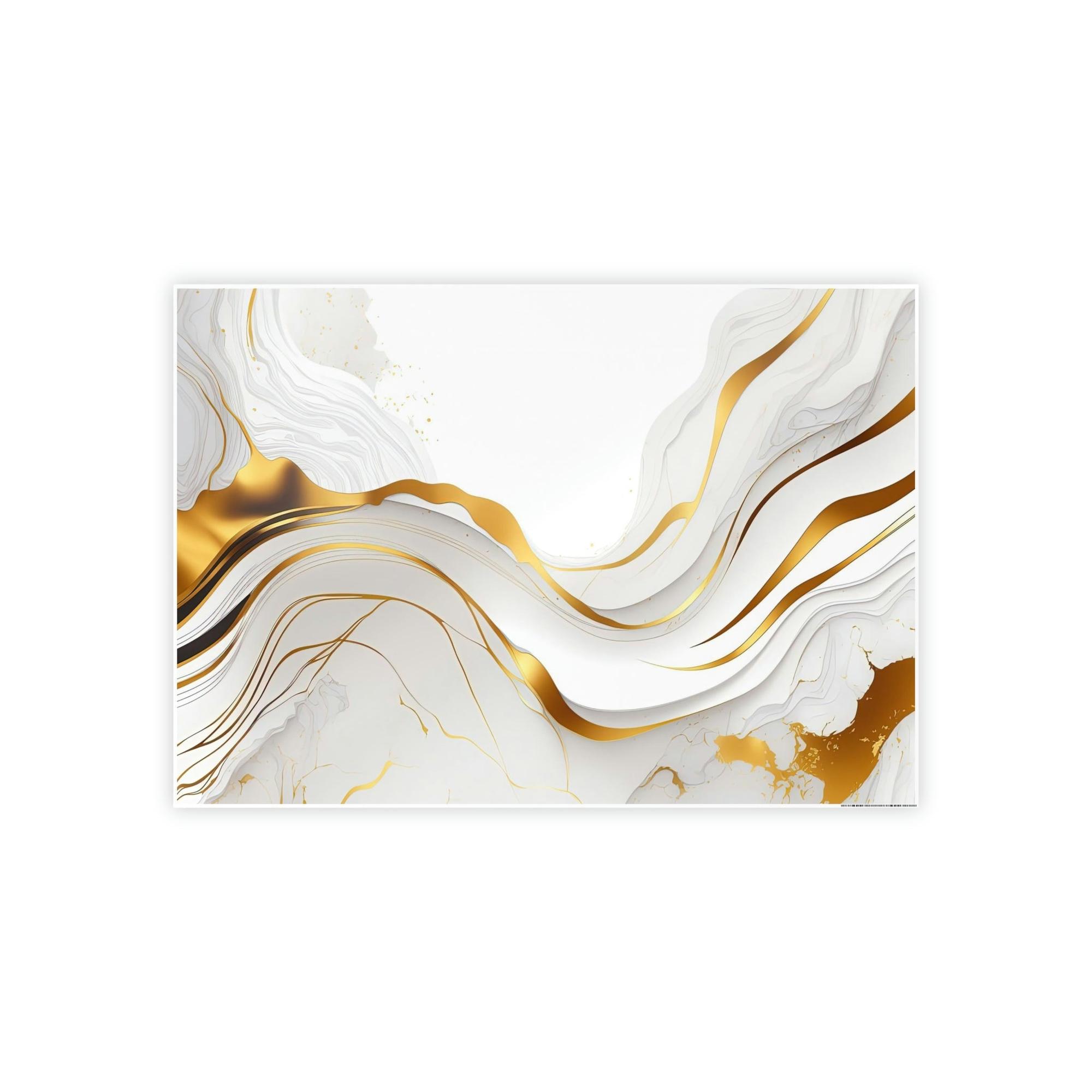 Gold Abstract Art Golden Serenity: Elegant Gold Abstract Canvas & Poster Wall Decor