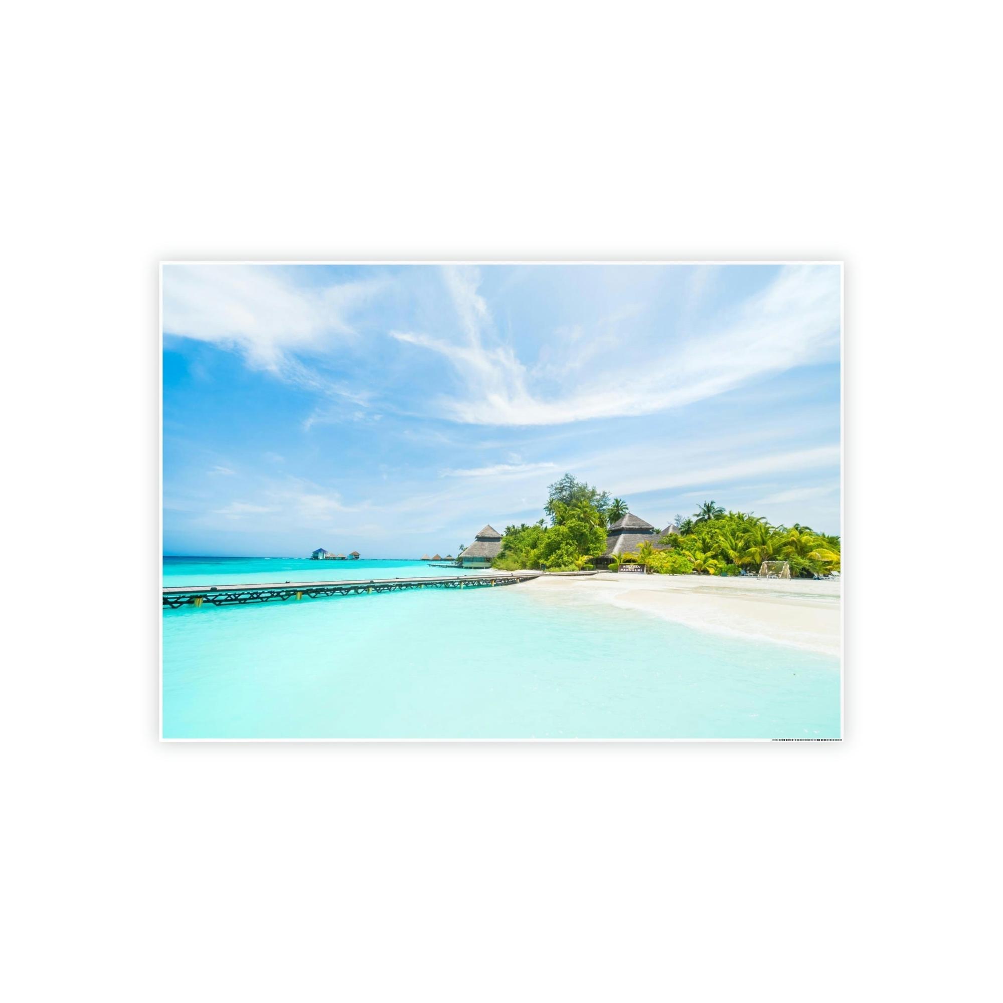 Island Beach Island Reverie: Wall Art of a Serene Beach on a Tropical Island on a Natural Canvas