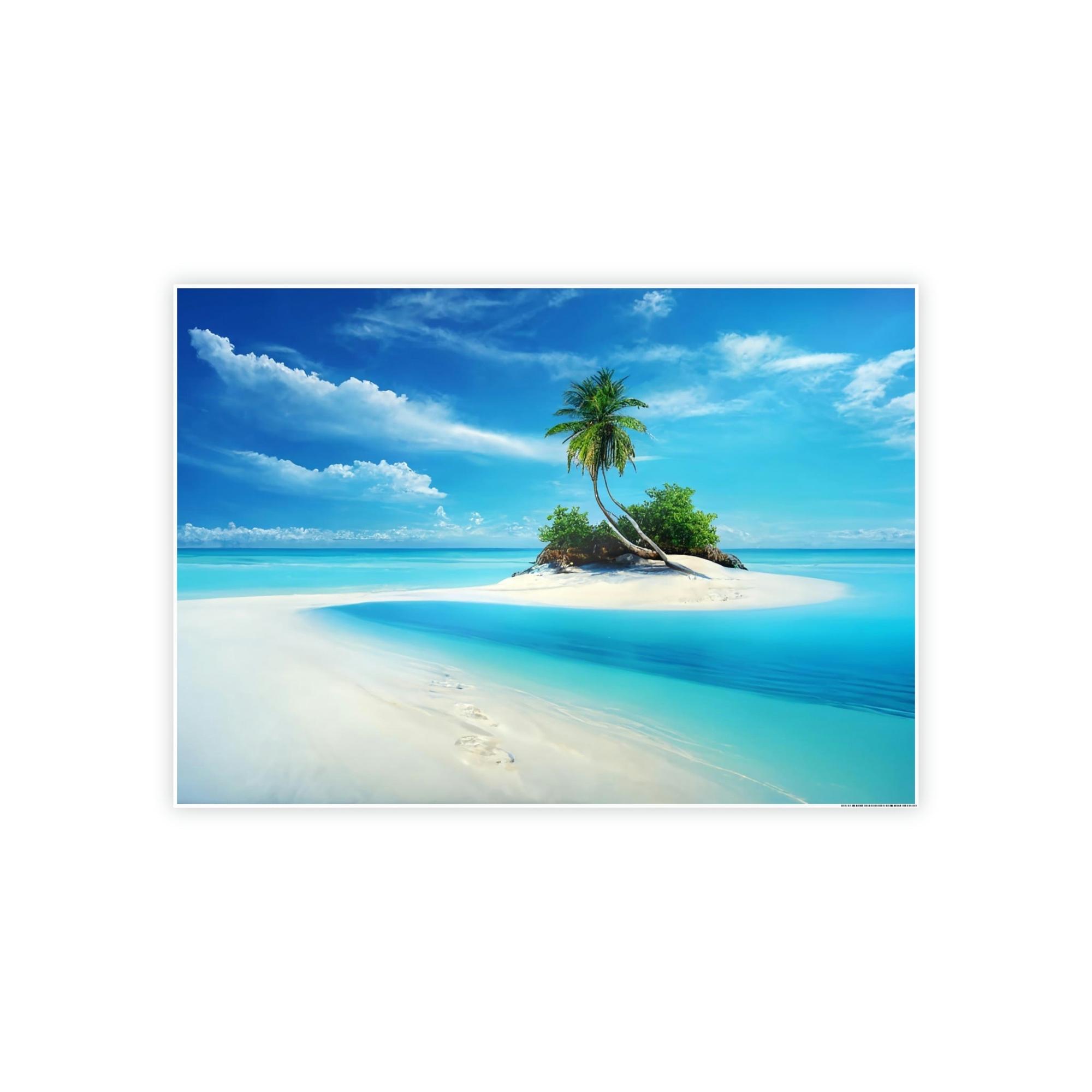 Island Beach Tranquil Tropics: Canvas & Poster Art of a Serene Island Beach Scene