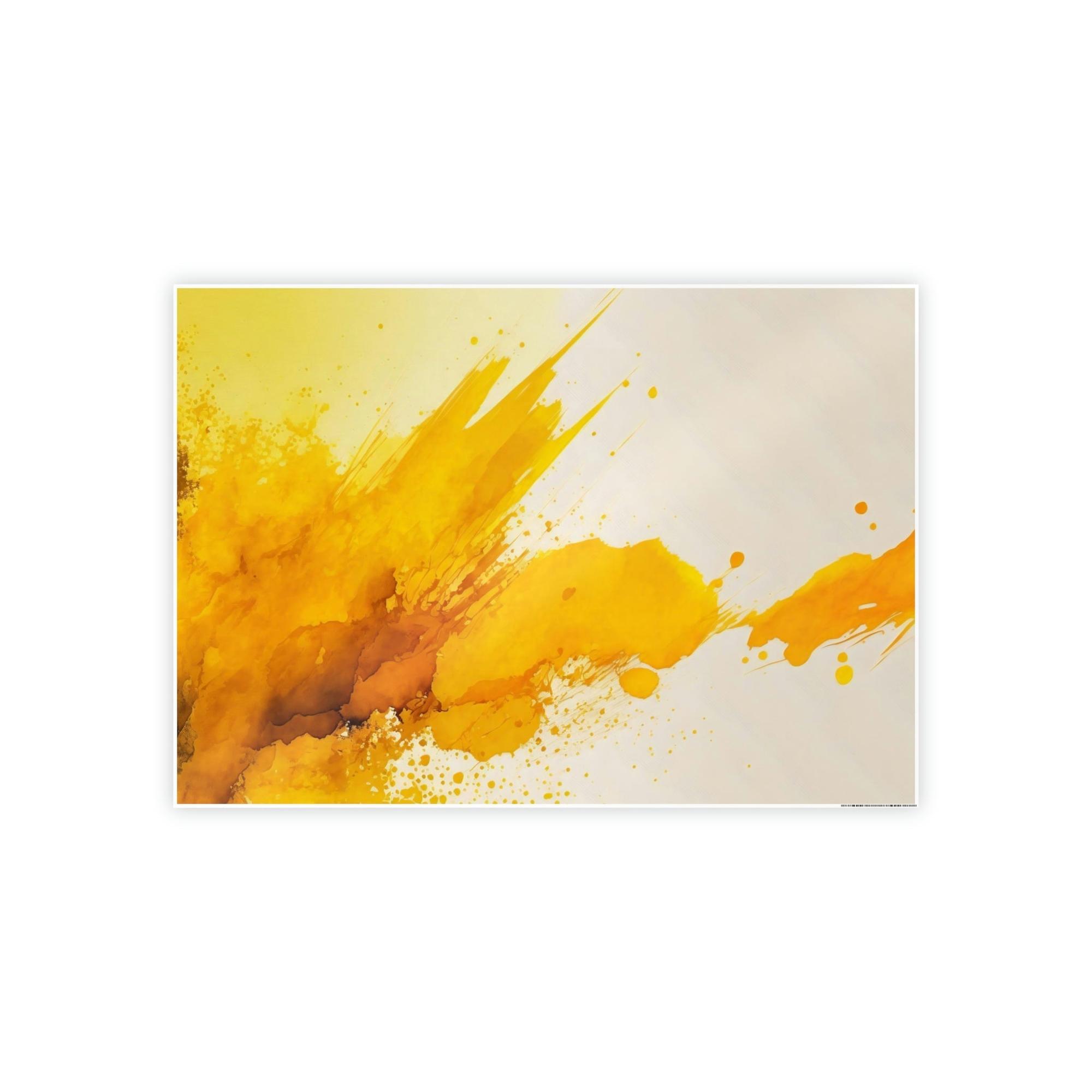 Yellow Abstract Sunshine: Bold and Cheerful Framed Poster and Canvas Print Art Featuring a Yellow Abstract Design