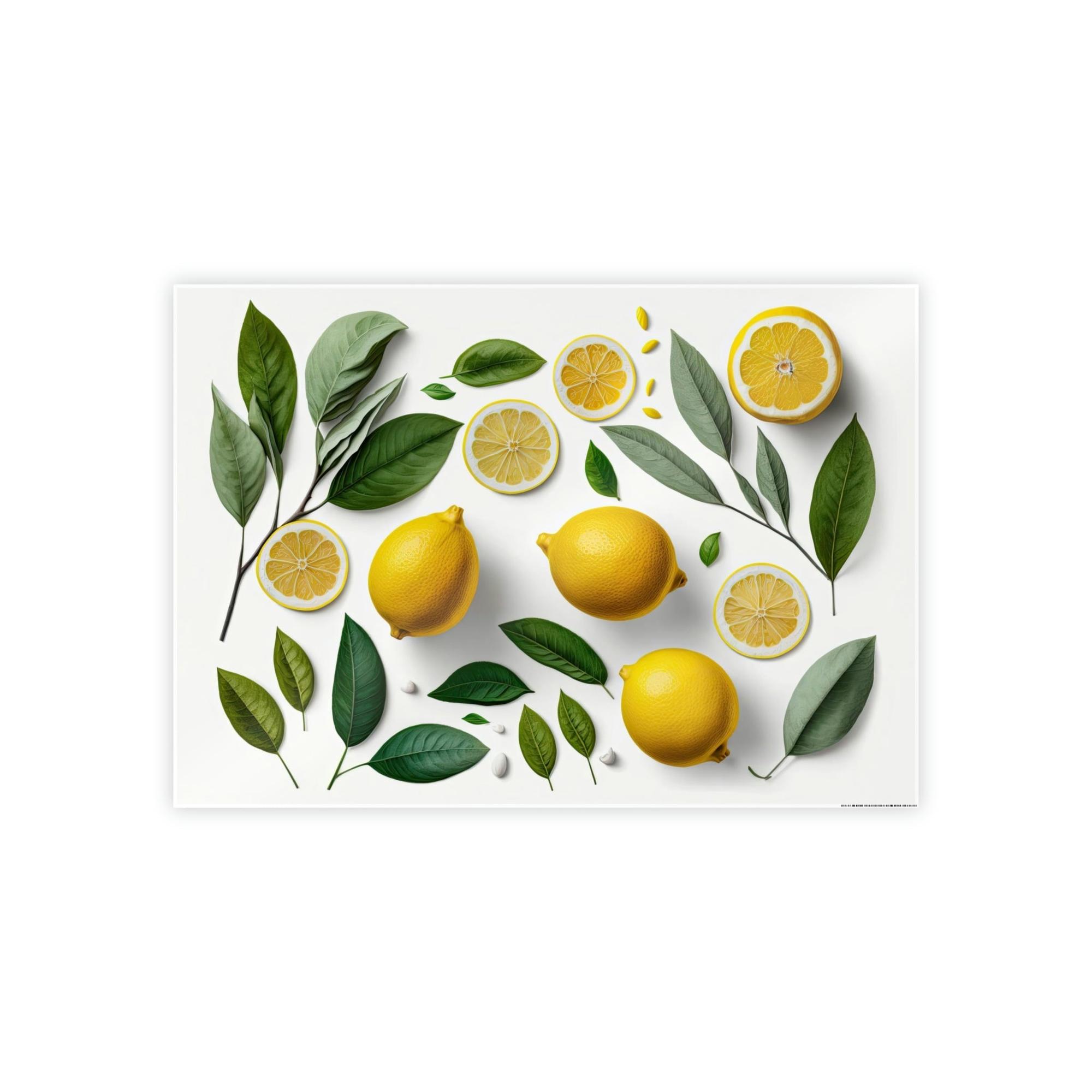 Yellow Refreshing and Invigorating Canvas Art Prints and Framed Posters Featuring Yellow Lemons