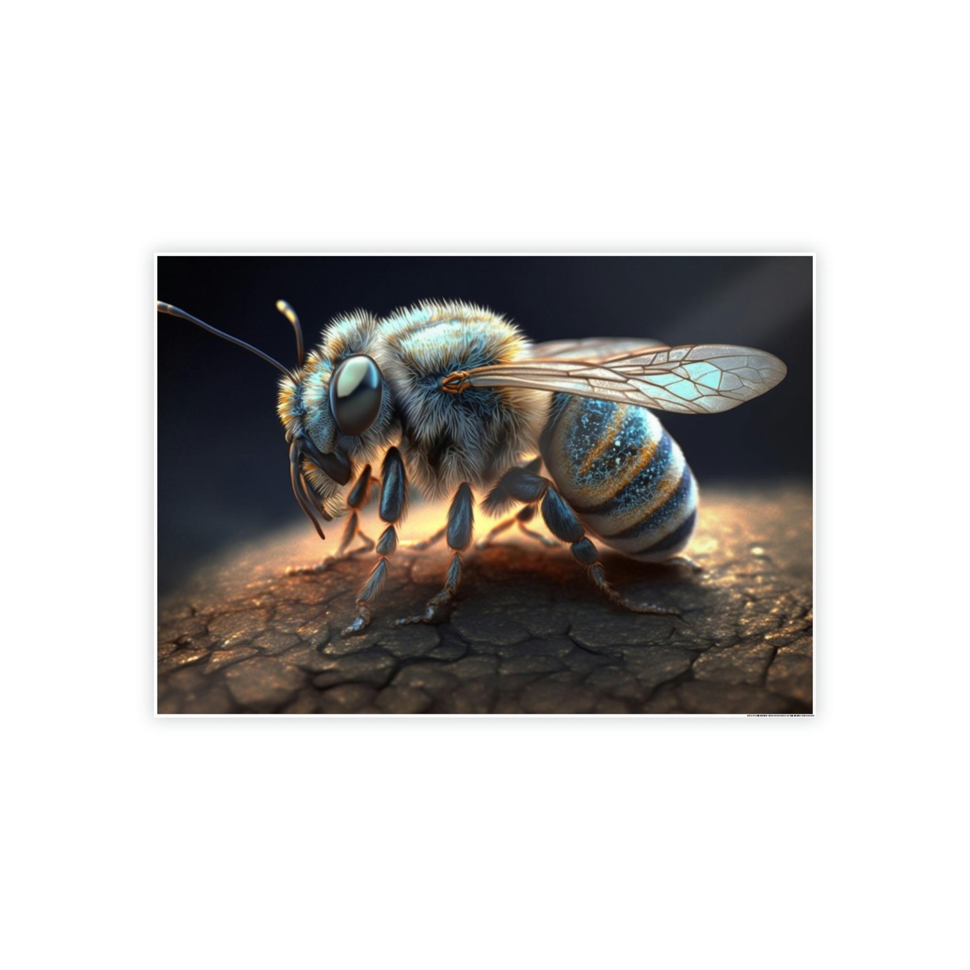 Bees Nature's Tiny Miracle: A Poster & Canvas Print of a Bee