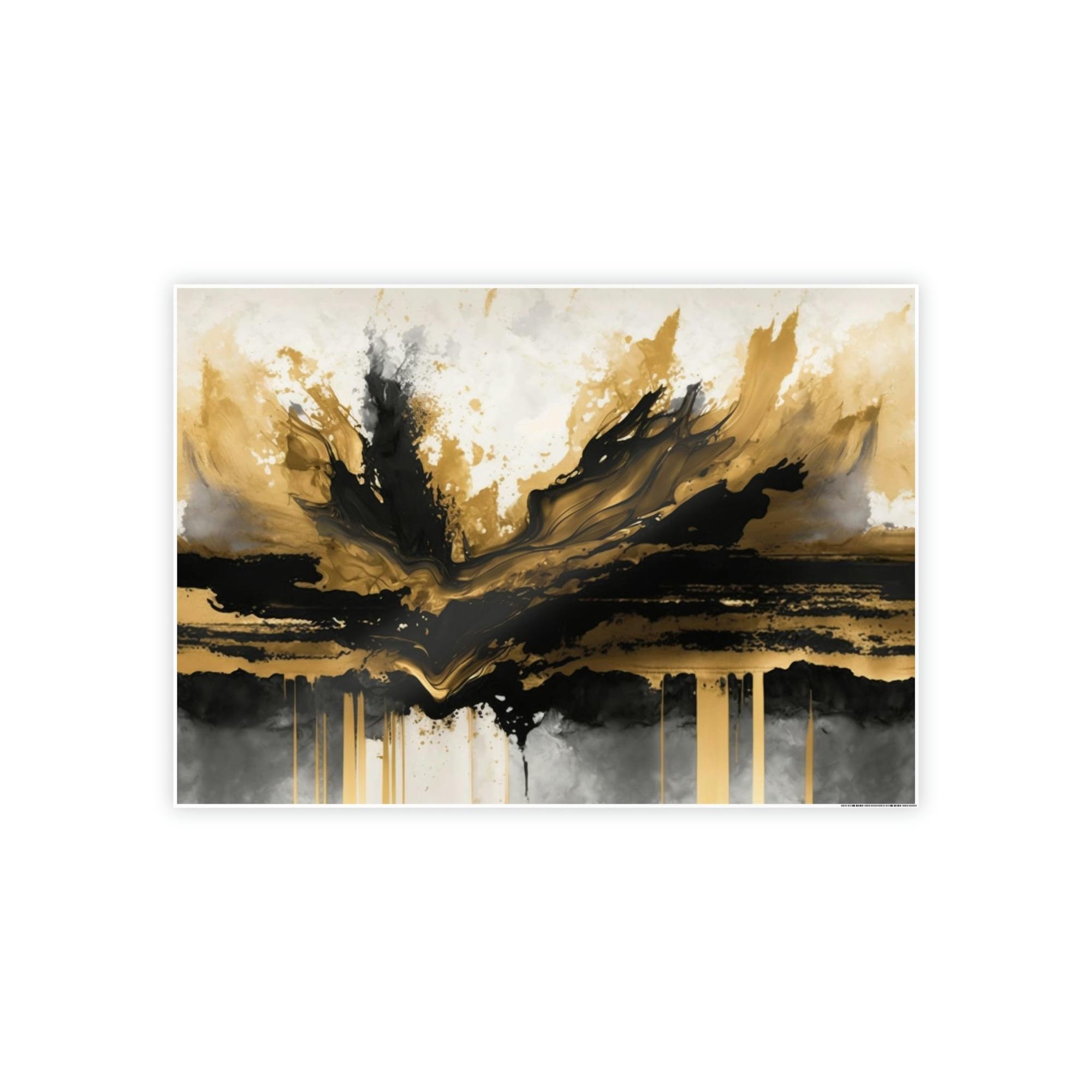 Gold Abstract Art Gold Rush: Wall Art of a Bold and Shimmering Abstract Painting on Canvas