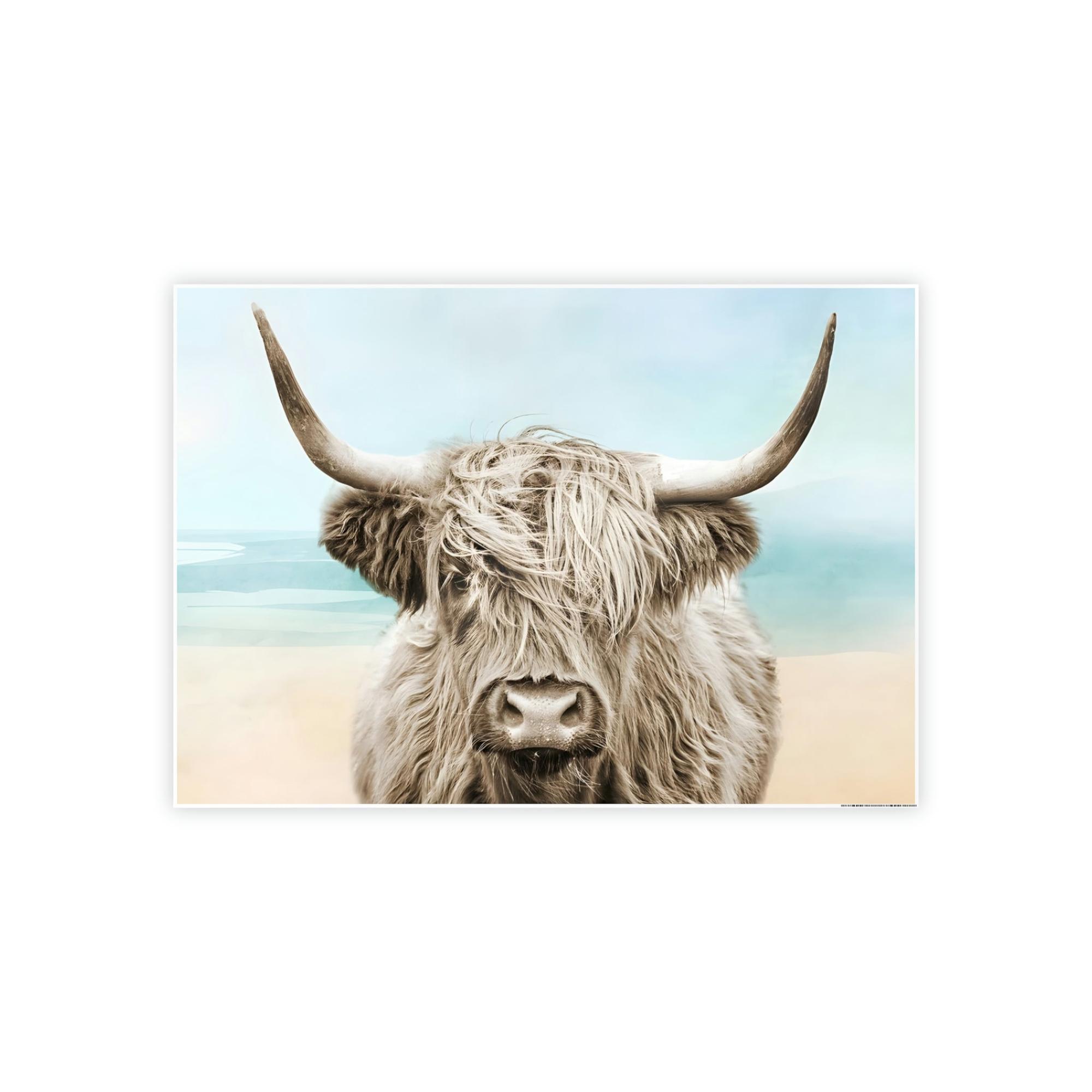 Highland Cow Framed in Wonder: Framed Poster of a Stunning Highland Cow Portrait