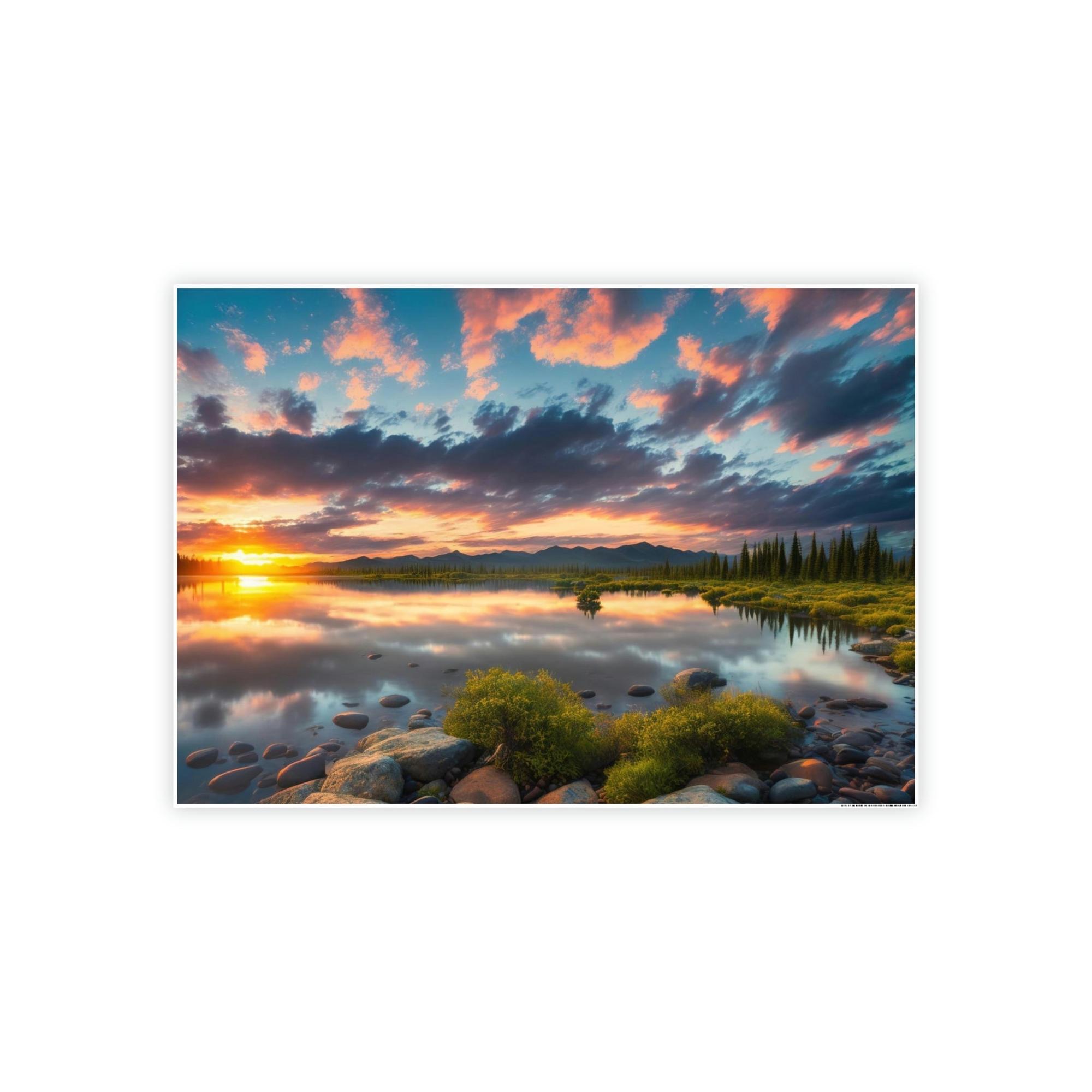 Lakes And Rivers Tranquil Horizons: Lakes and Rivers on Canvas and Framed Poster