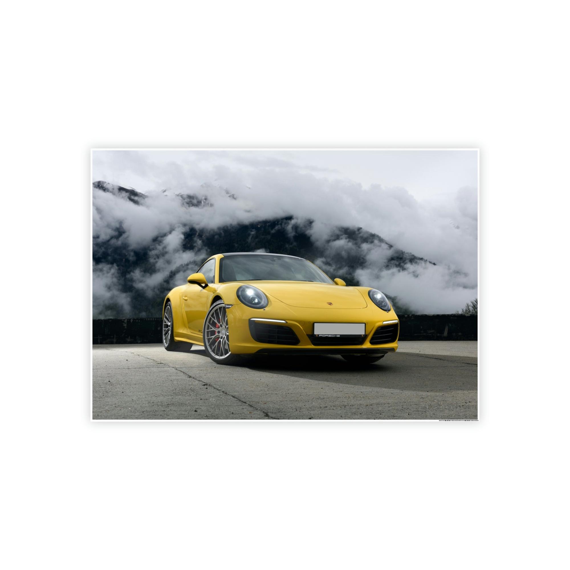 Porsche Porsche in the Mountains: A Scenic Canvas & Poster Print for Adventurers