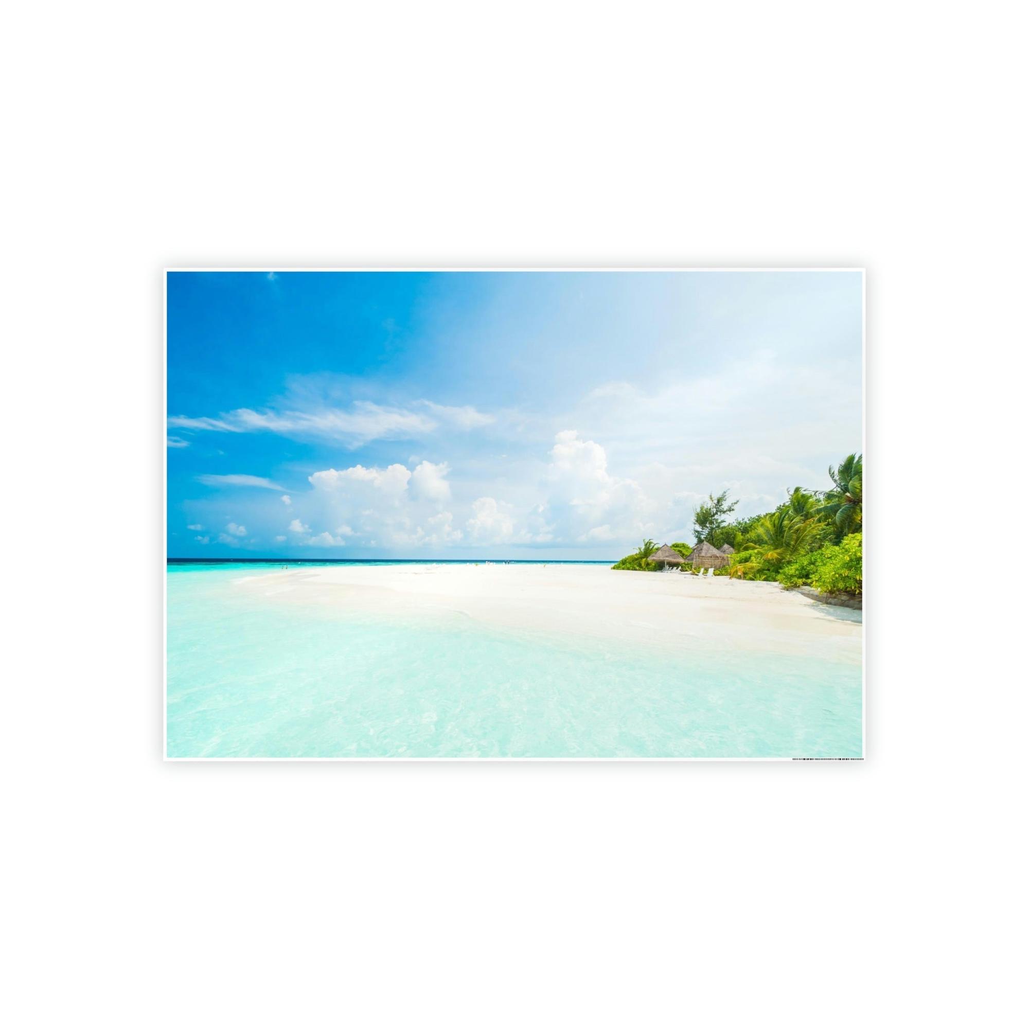 Island Beach Sun-Kissed Shores: Wall Art of a Vibrant Island Beach on Canvas & Poster