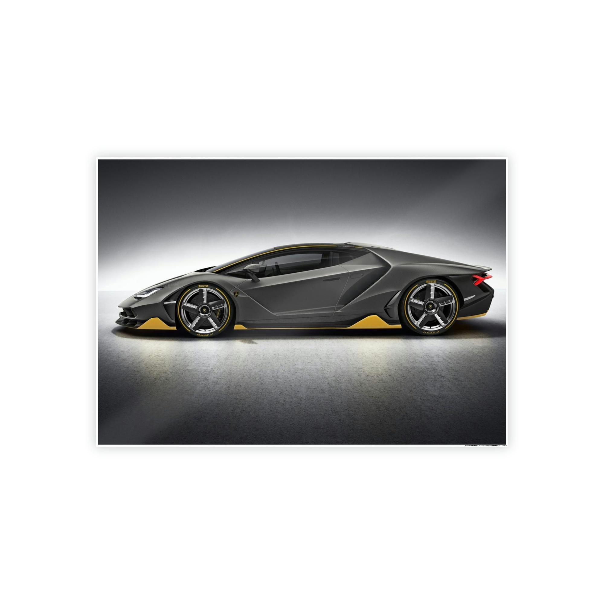 Lamborghini Bold and Beautiful: Wall Art of a Lamborghini on a Natural Canvas & Posters