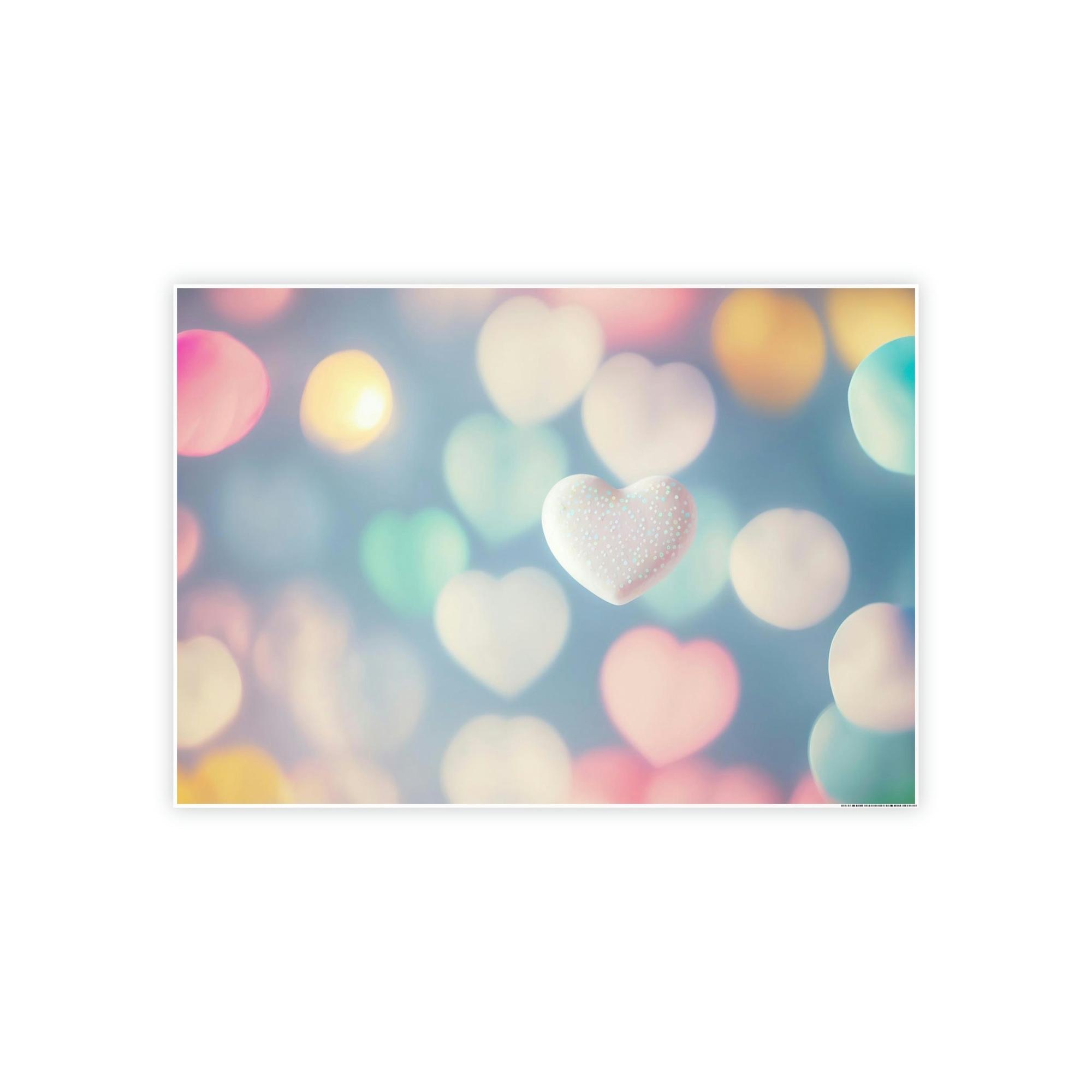 Love Love in Color: Canvas Print of a Vibrant Hearts on Framed Canvas