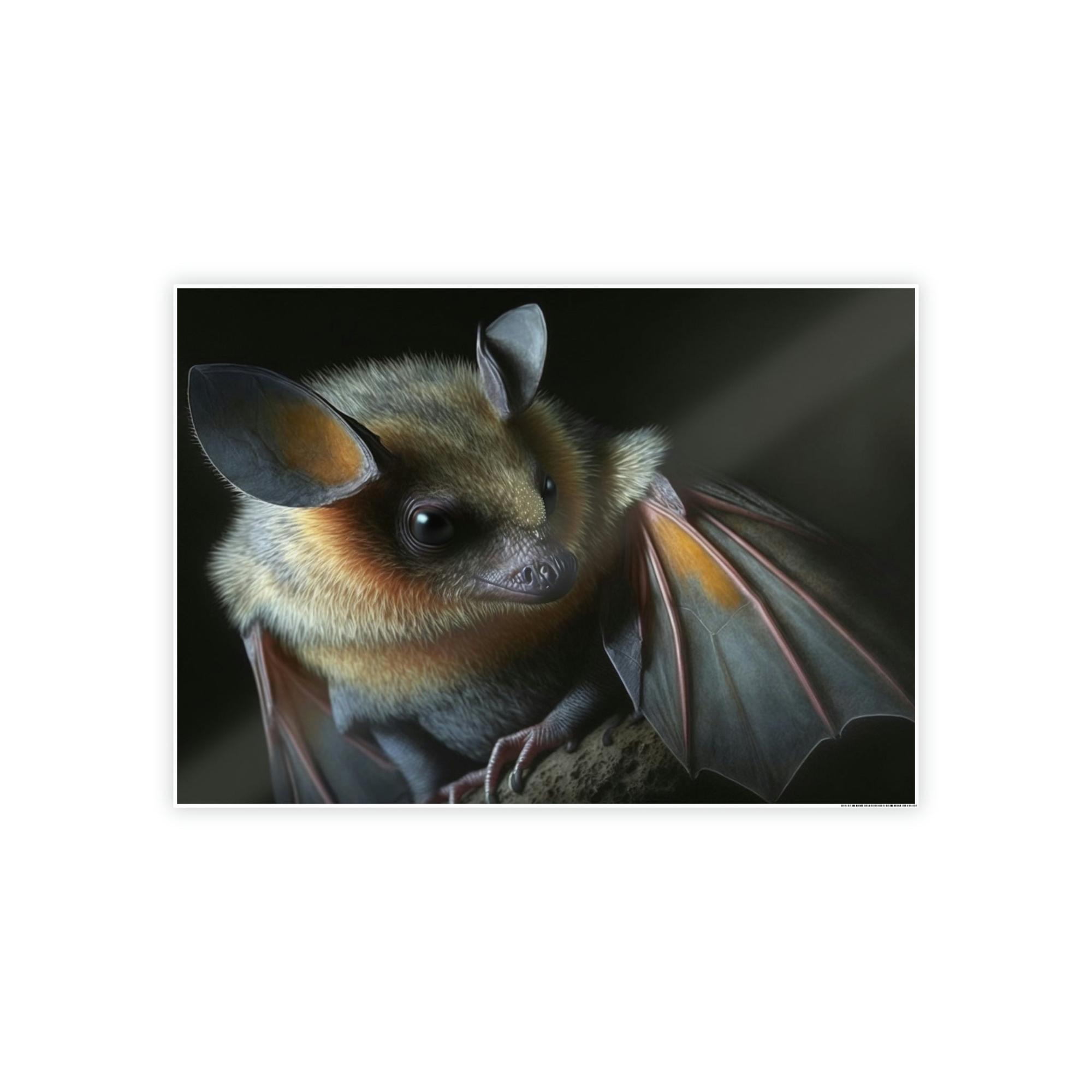 Bats The Elusive Hunter: Framed Canvas & Poster Print of a Bat in Action