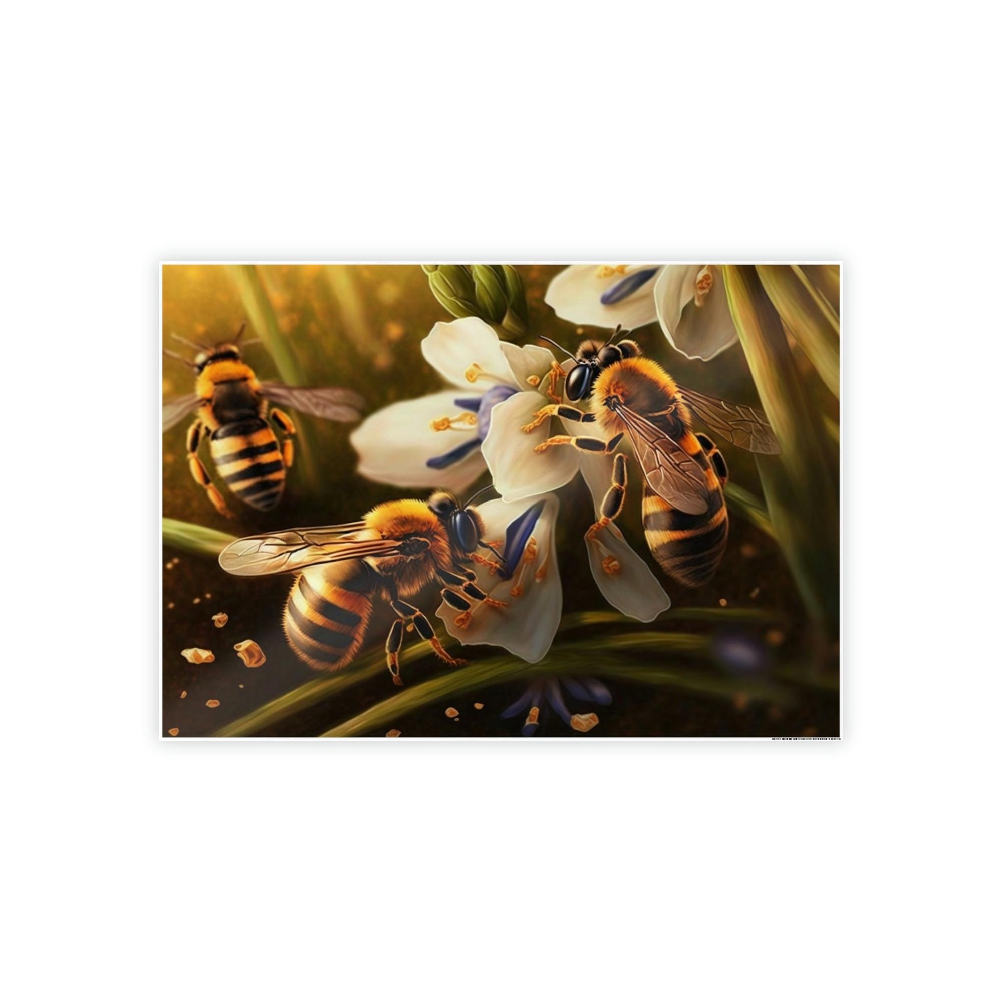 Bees The Buzzing Life: A Wall Art Canvas & Poster of Bees in Motion
