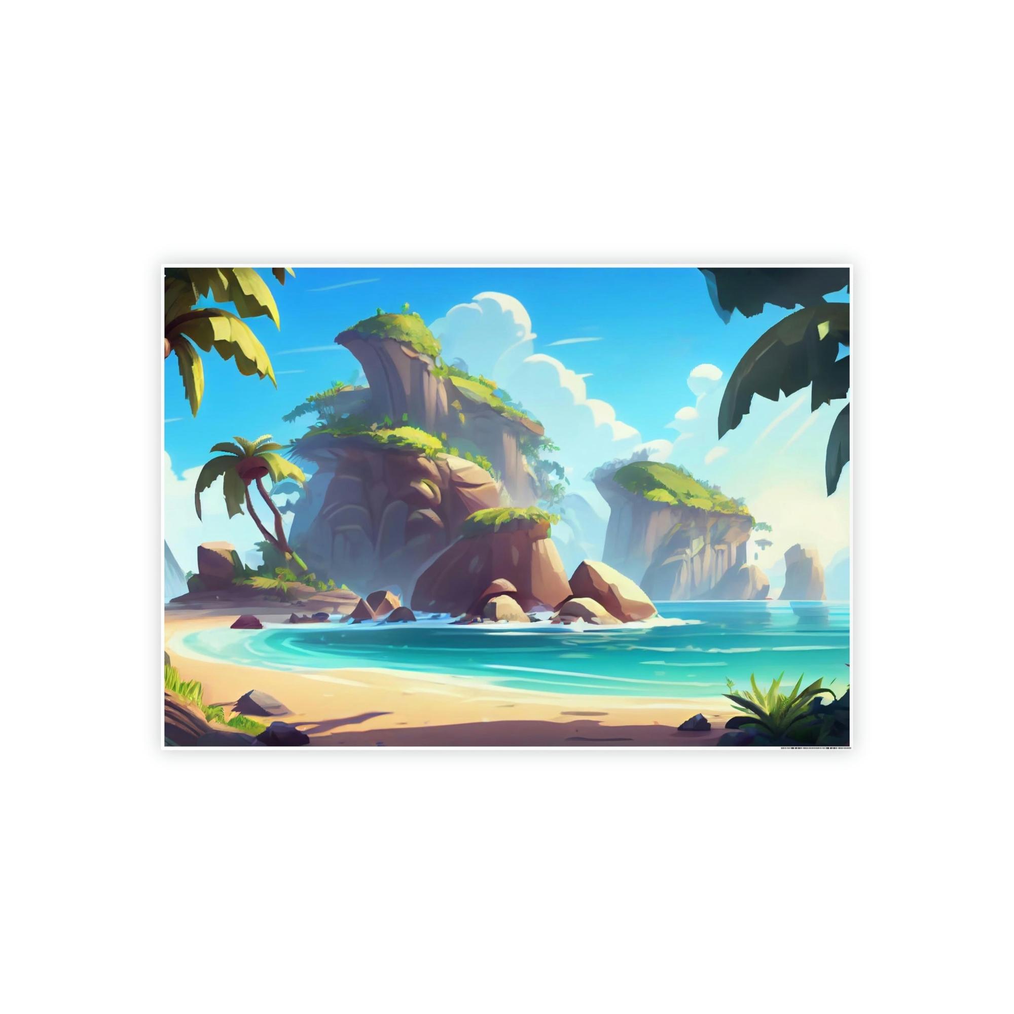Island Beach Island Paradise: Natural Canvas & Poster Art of a Blissful Beach Scene