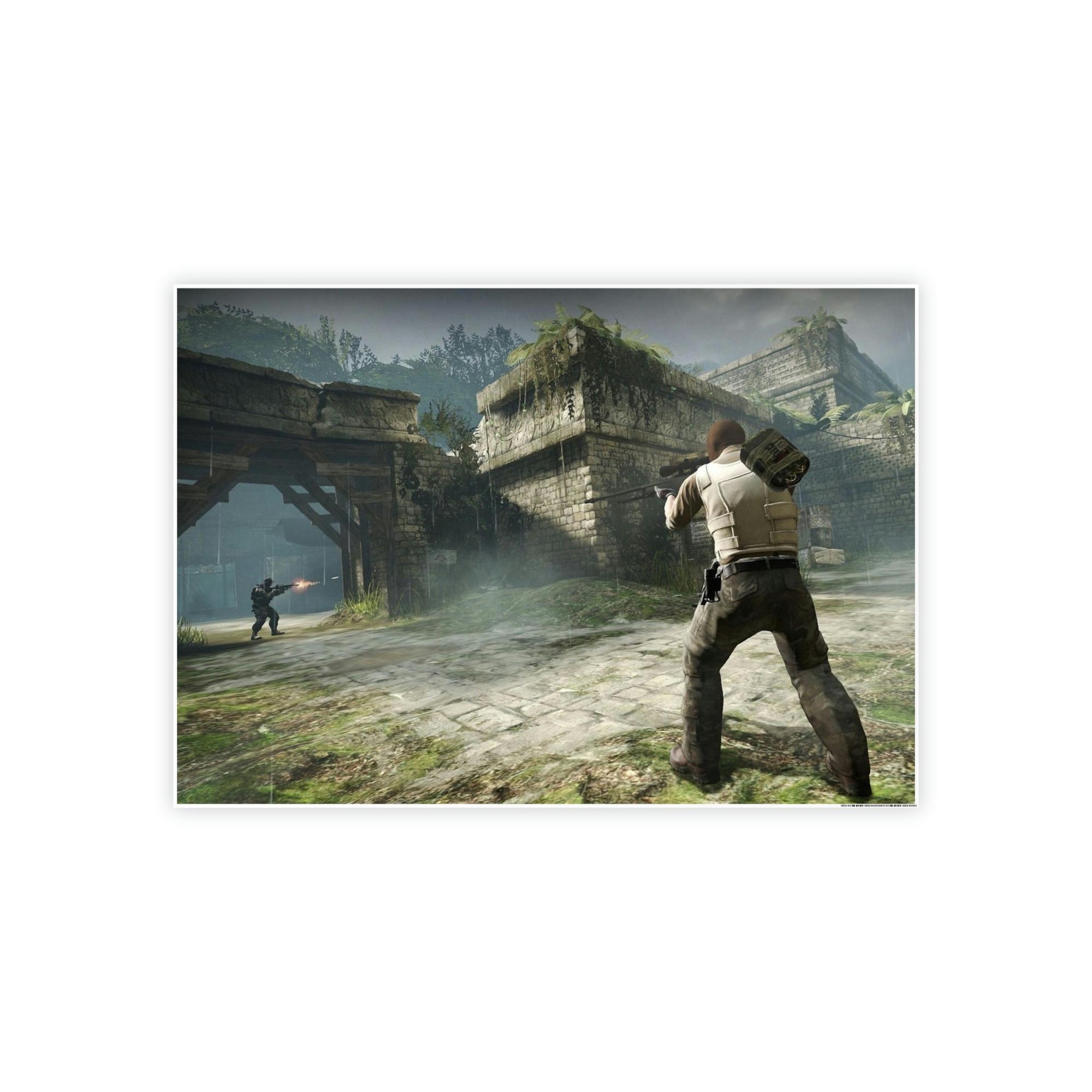 Counter Strike Counter Strike: Intense Gaming Wall Art on Natural Canvas & Poster