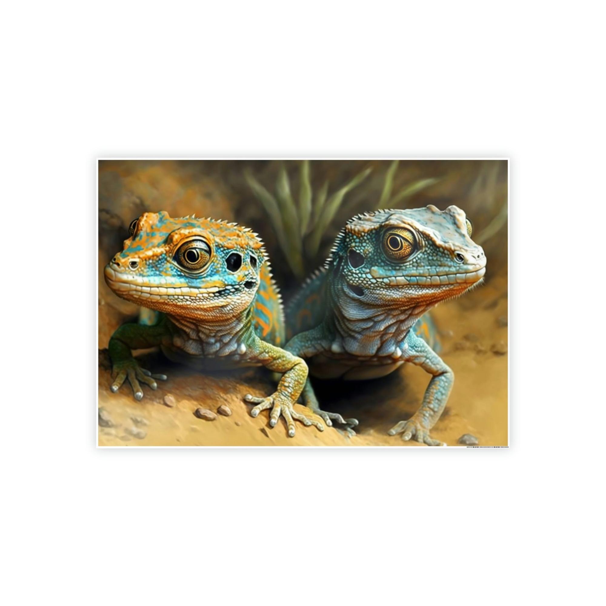 Lizards Lizard Kingdom: Canvas Print of Lizards in their Natural Habitat
