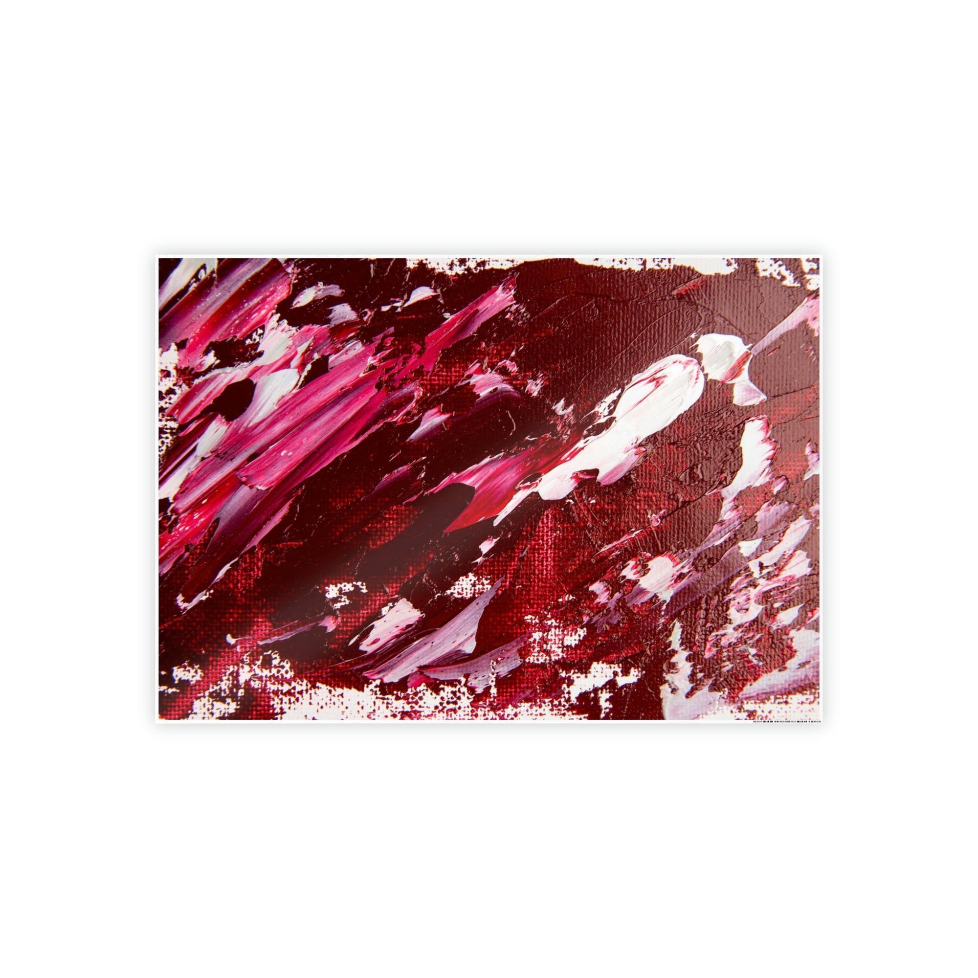 Red Abstract Art Red Fireworks: A Vibrant Print on Natural Canvas to Brighten Your Room