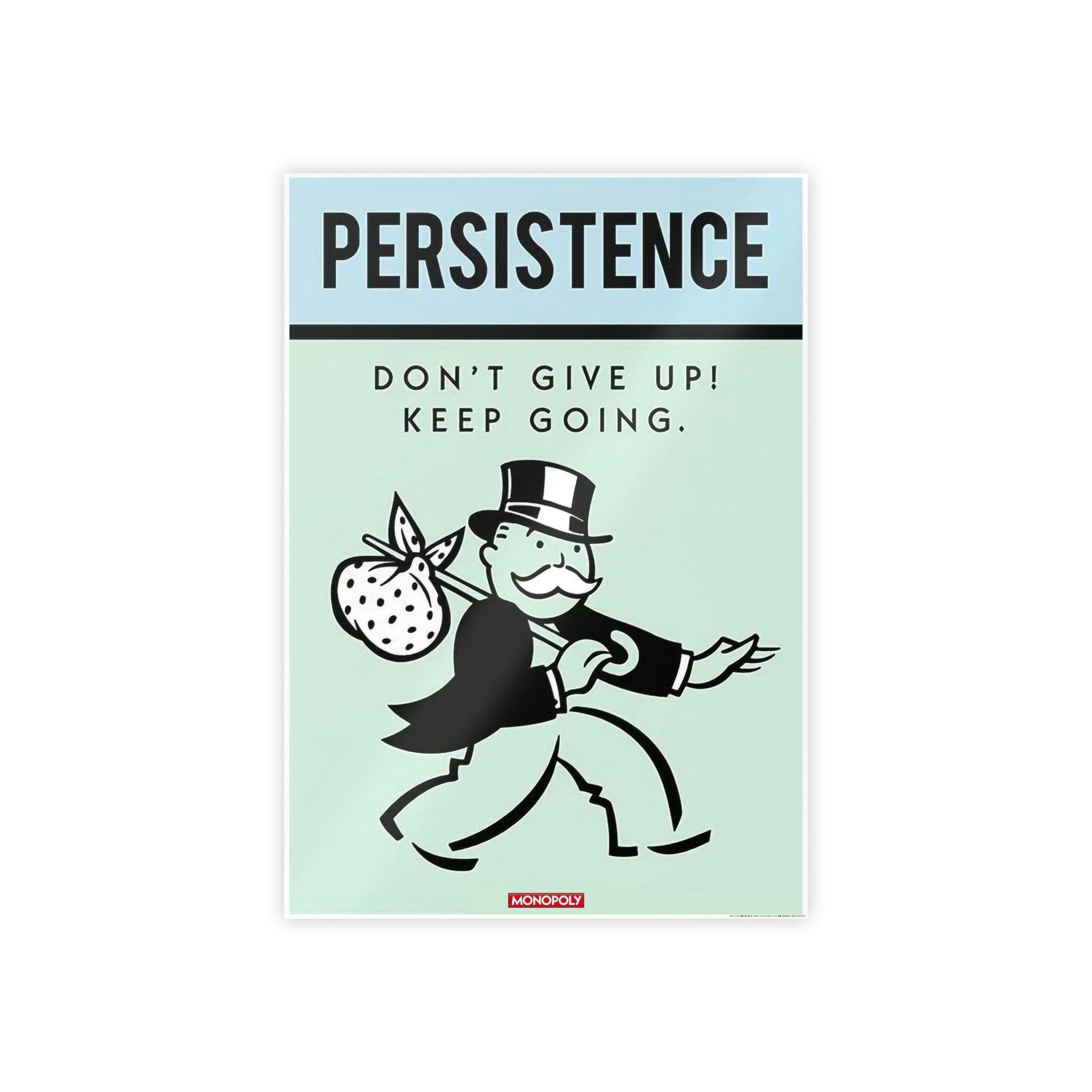 Monopoly & Motivation Creative Wall Decor: Alec Monopoly's Quote Art on Natural Canvas