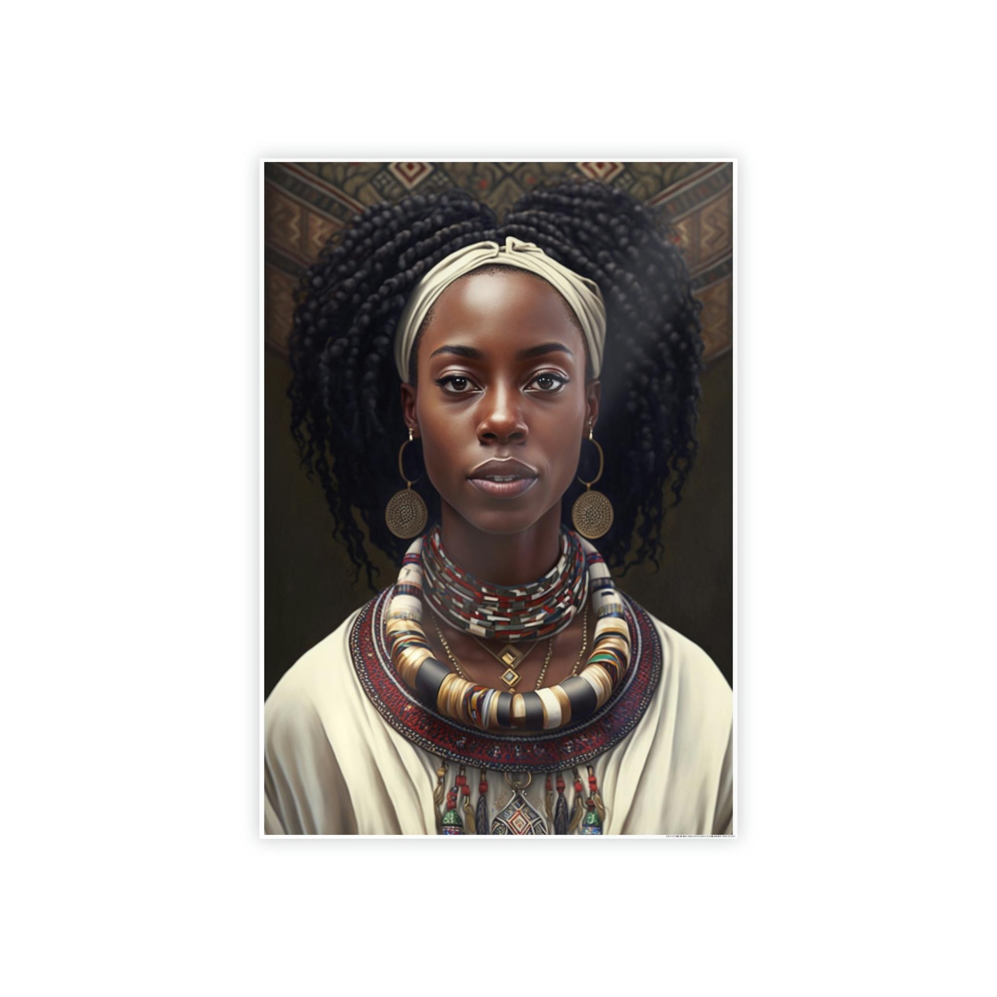 African Vibrant Colors of Africa: Stunning Framed Canvas of a Graceful Lady