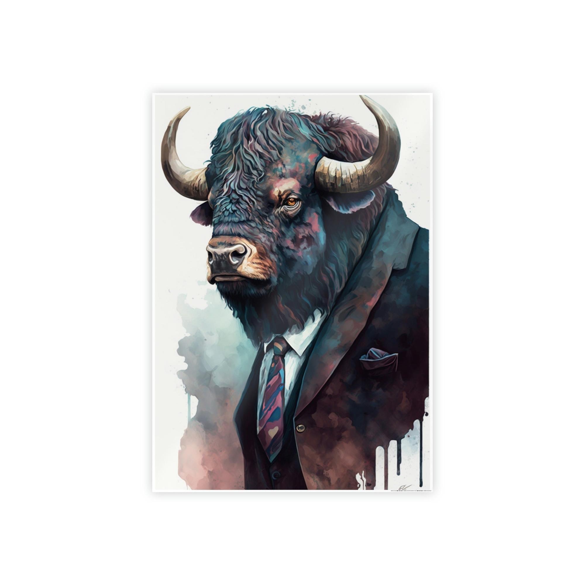 Buffalos A Quiet Moment with the Buffalo: A Captivating Canvas & Poster Print for Your Bedroom