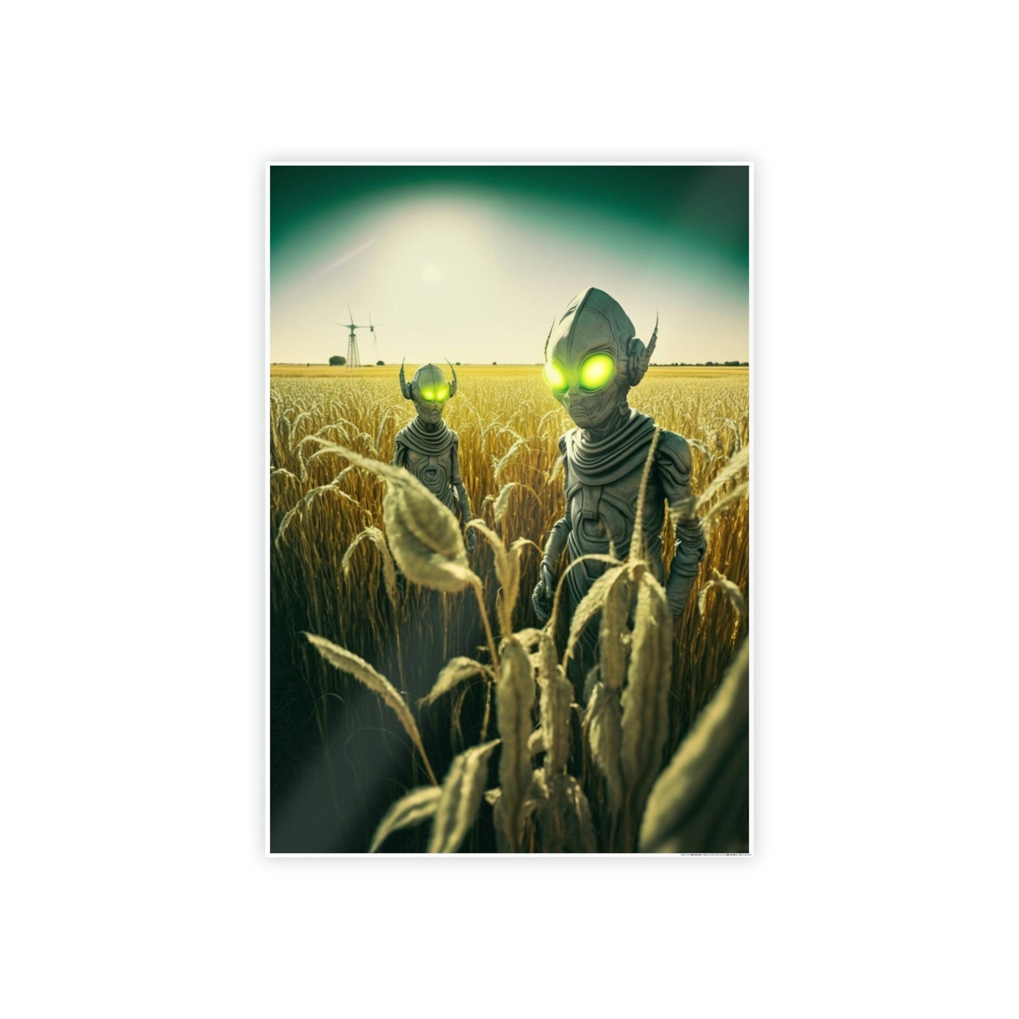 Aliens Artistic Aliens: A Canvas Print Featuring Mysterious Extraterrestrial Life Forms