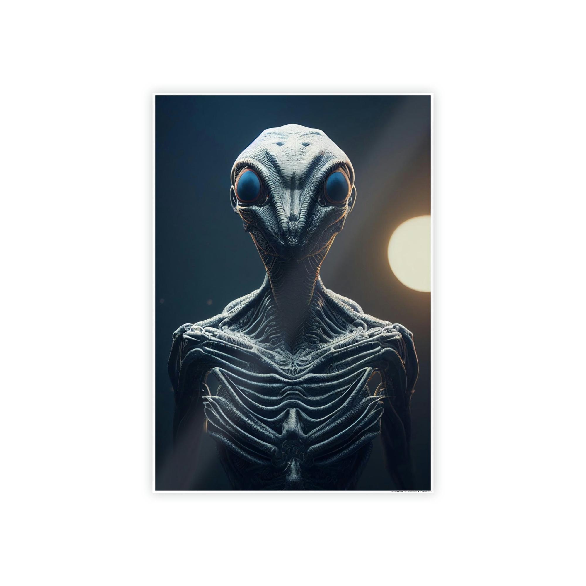 Aliens Beyond Our World: Framed Canvas Art Featuring a Mystical Alien