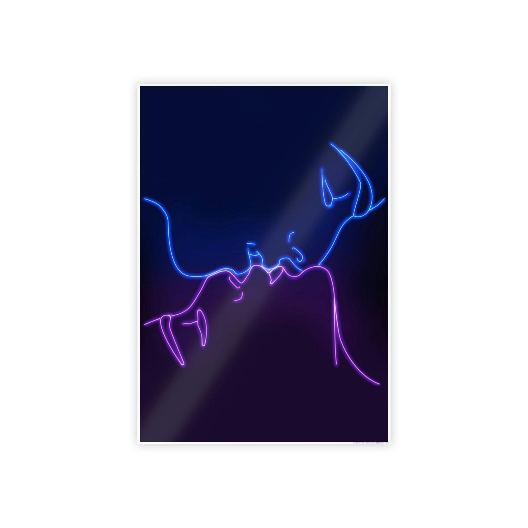 Neon Neon Splendor Unleashed: Radiant Wall Art on Natural Canvas and Framed Poster Prints
